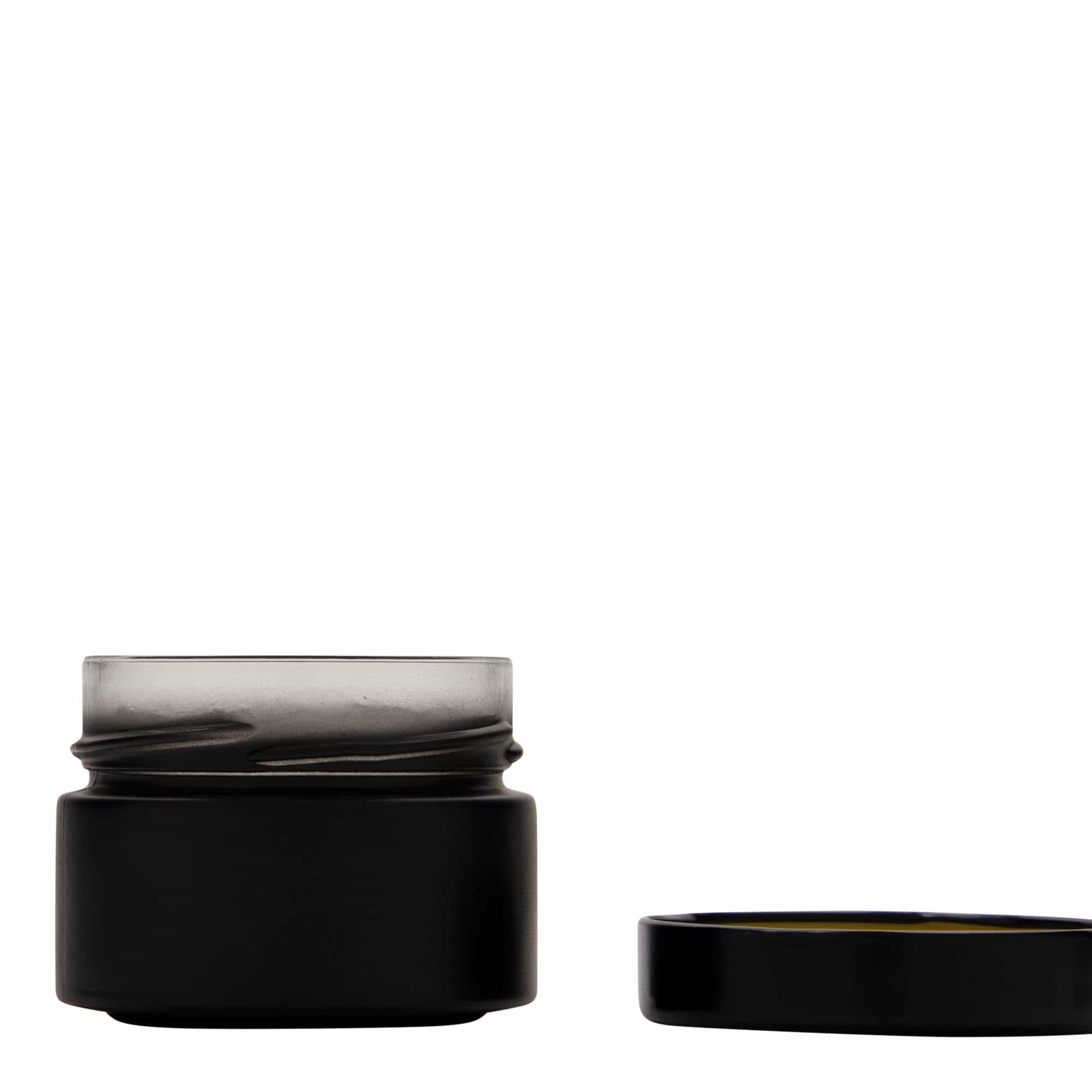 130 ml Frasco redondo 'Aurora', preto, Boca: Deep-Twist-Off (DTO 66)