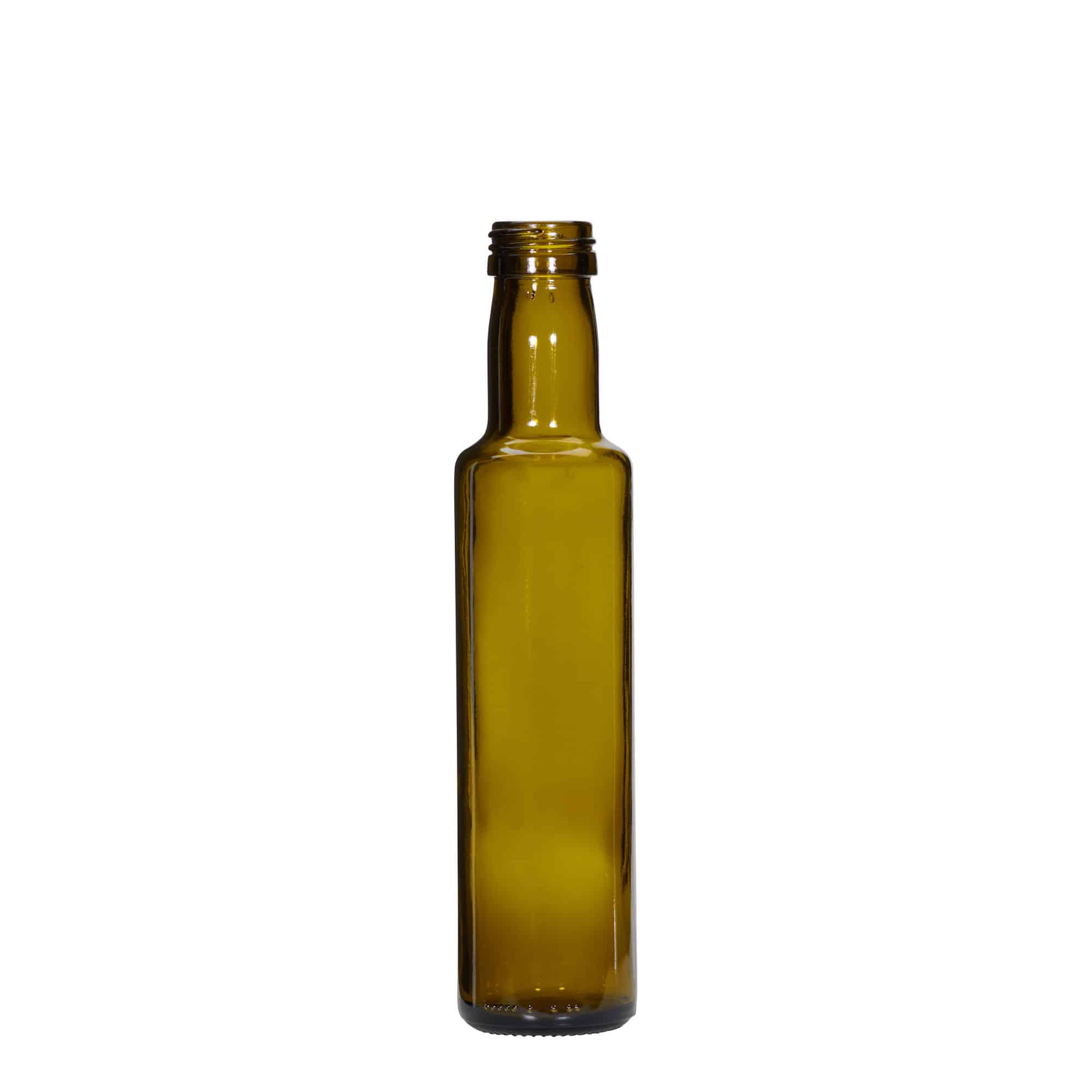 250 ml Garrafa de vidro 'Dorica', verde antigo, boca: PP 31,5 250 ml Garrafa de vidro 'Dorica', verde antigo, boca: PP 31,5