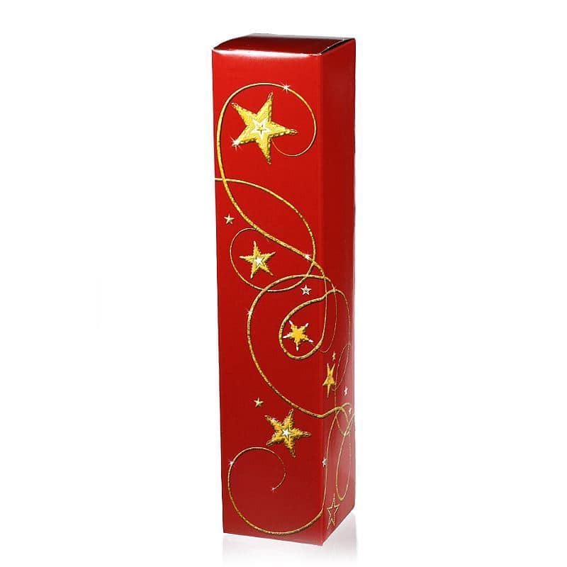 Caixa presente 'Estrela cadente', quadrada, cartão, vermelho