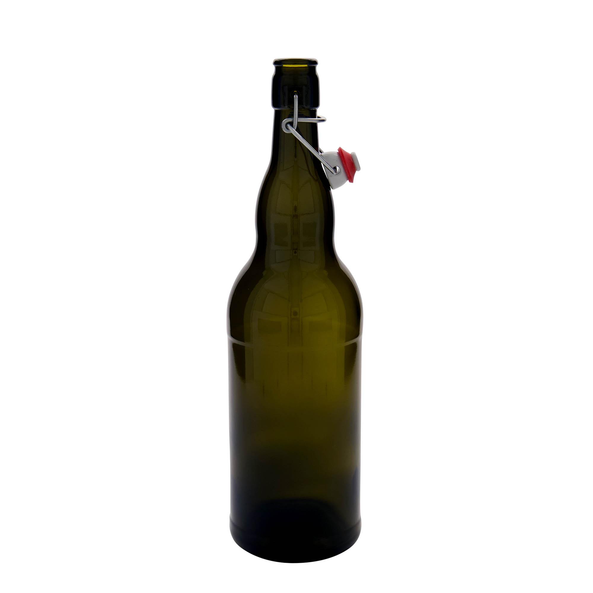 1.000 ml garrafa de cerveja Bélgica, vidro, verde antigo, boca: fecho de alavanca