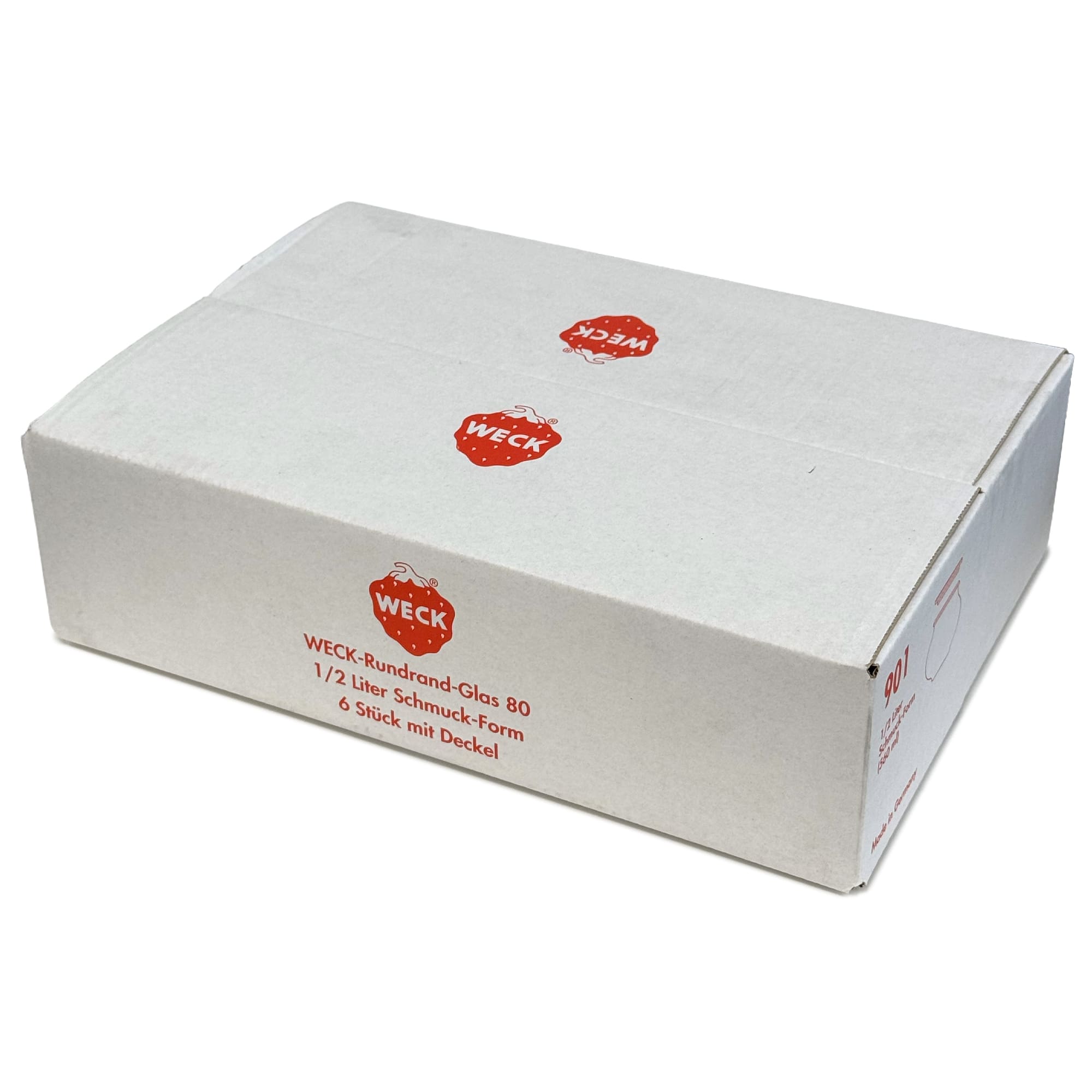 6x 560 ml frasco decorativo WECK com tampa de vidro RR 80