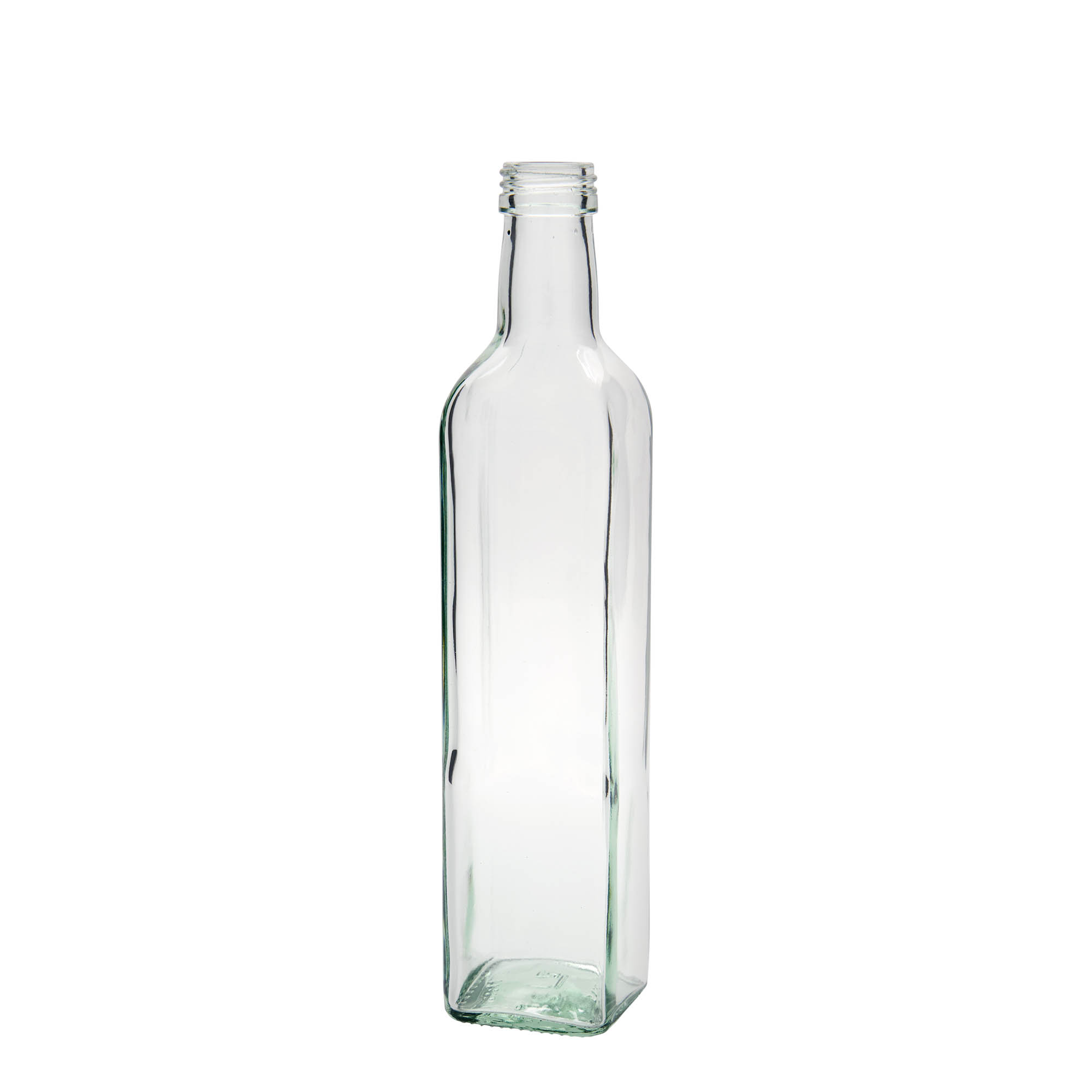 Garrafa de vidro 500 ml 'Marasca', quadrada, boca: PP 31,5 Garrafa de vidro 500 ml 'Marasca', quadrada, boca: PP 31,5