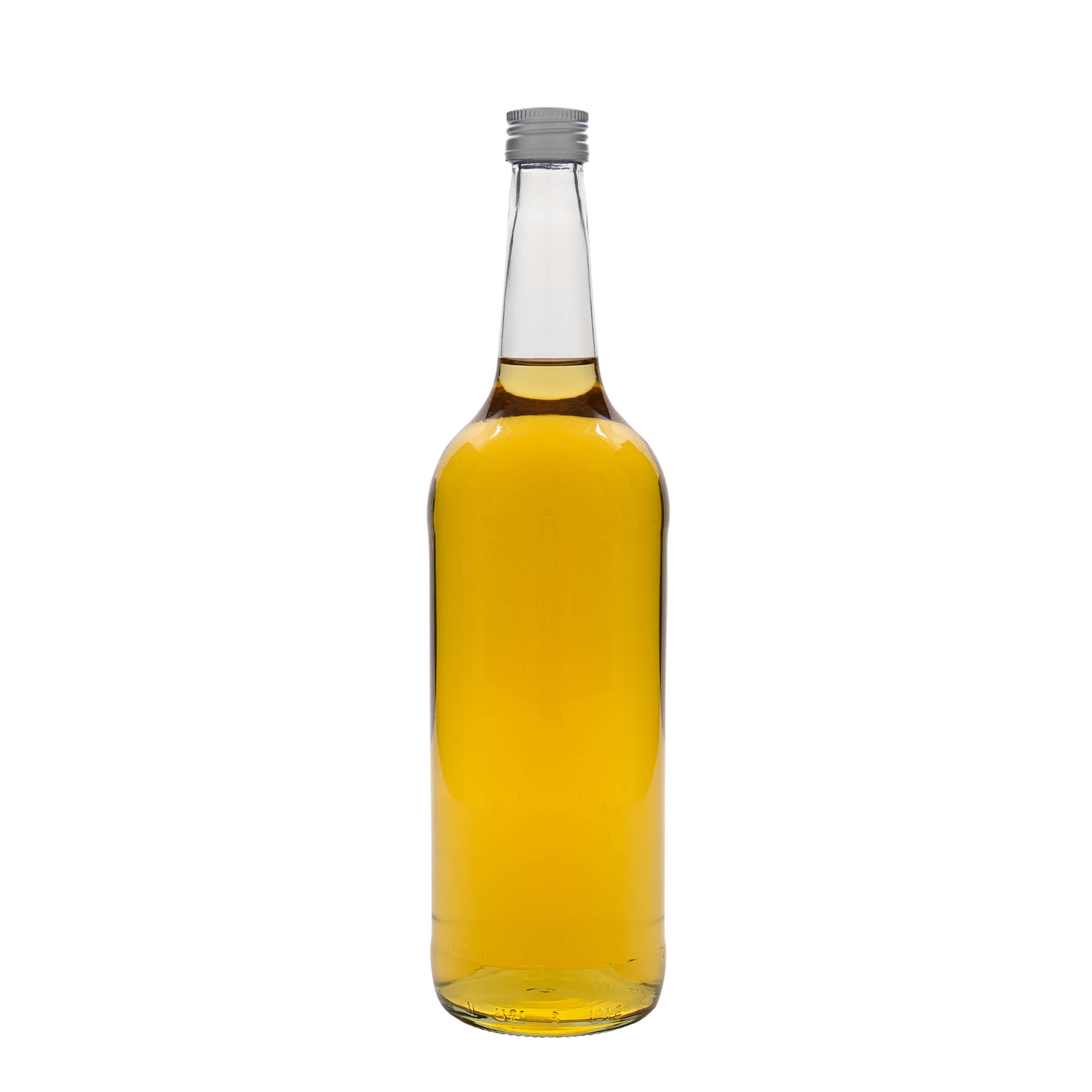 Garrafa de vidro de 1.000 ml com pescoço reto, bocal: PP 28 Garrafa de vidro de 1.000 ml com pescoço reto, bocal: PP 28
