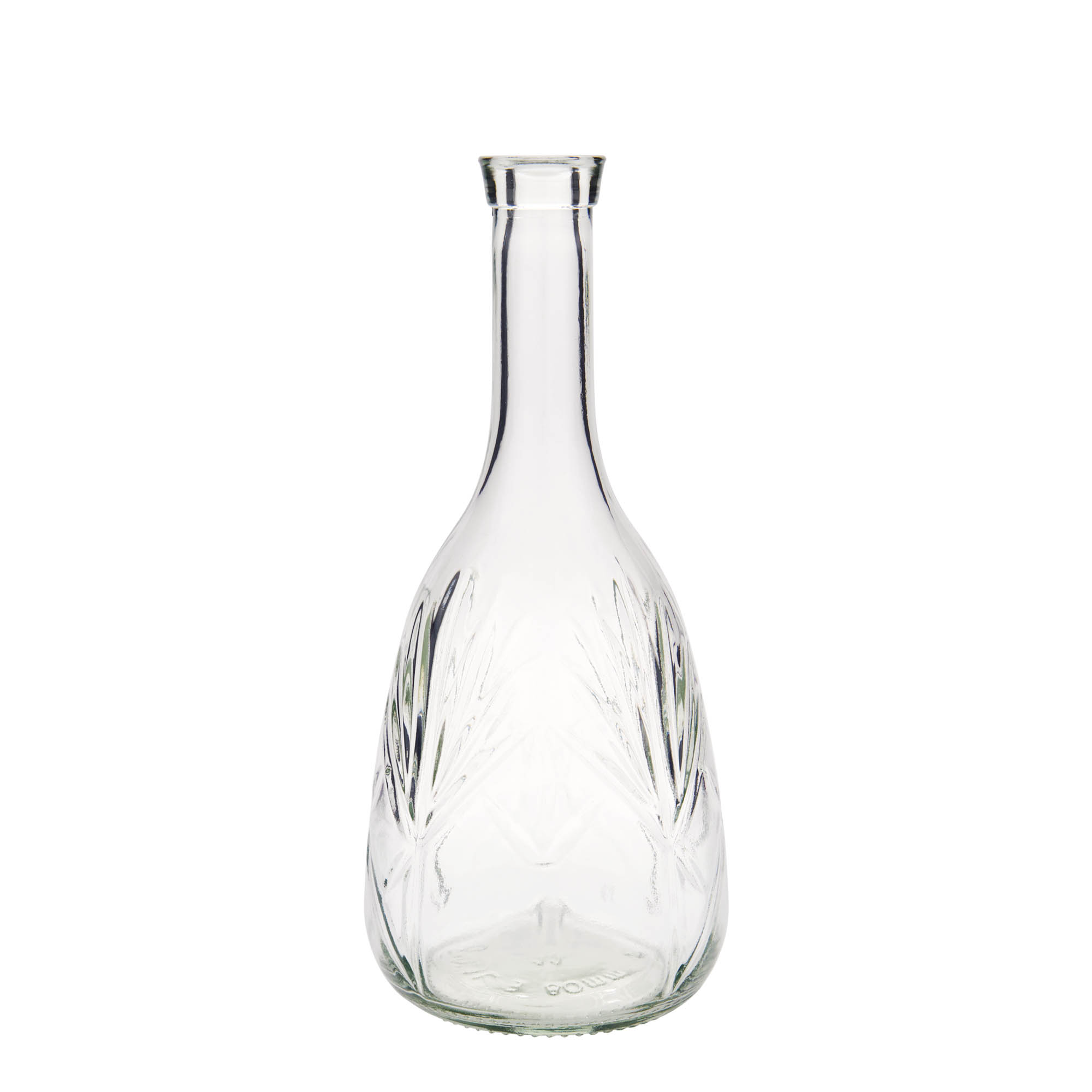 Garrafa de vidro 1.000 ml 'Reliefa', boca: cortiça Garrafa de vidro 1.000 ml 'Reliefa', boca: cortiça