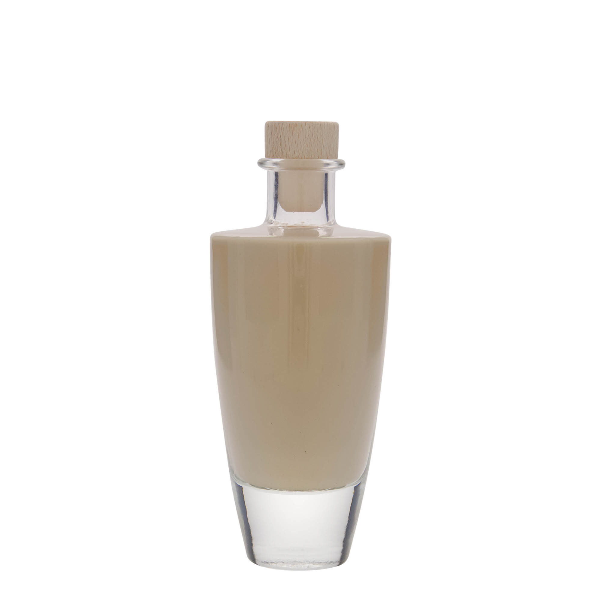 Garrafa de vidro de 200 ml 'Vanessa', oval, boca: cortiça Garrafa de vidro de 200 ml 'Vanessa', oval, boca: cortiça