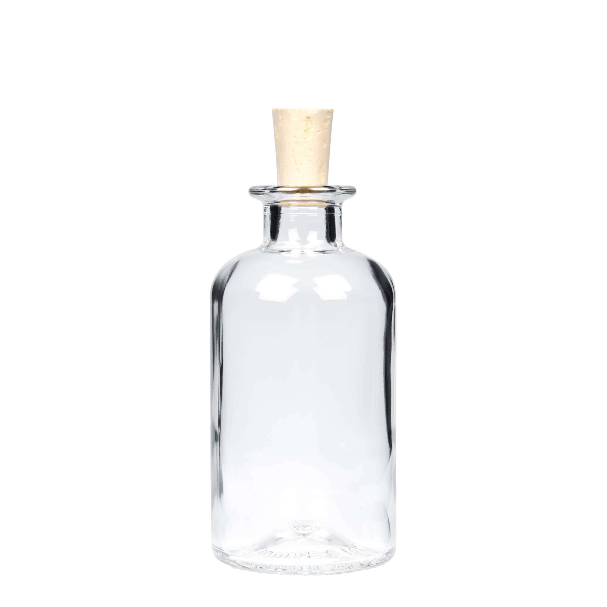 Frasco de vidro de 250 ml, tipo farmacêutico, boca: cortiça