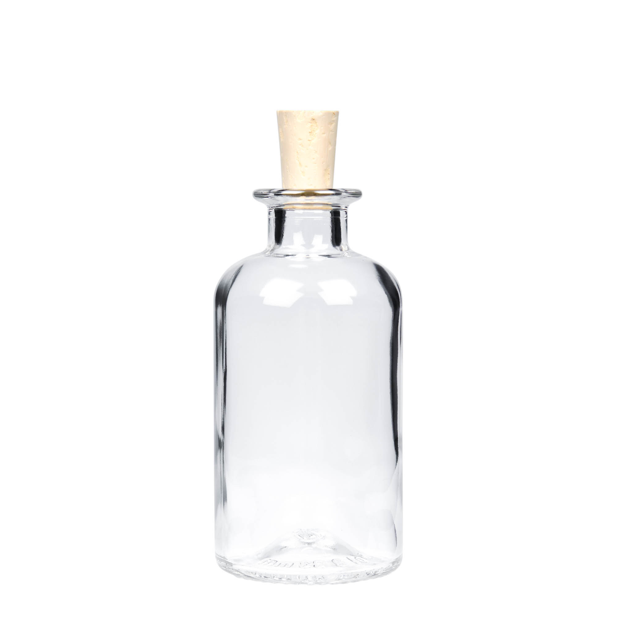 Frasco de vidro de 250 ml, tipo farmacêutico, boca: cortiça Frasco de vidro de 250 ml, tipo farmacêutico, boca: cortiça
