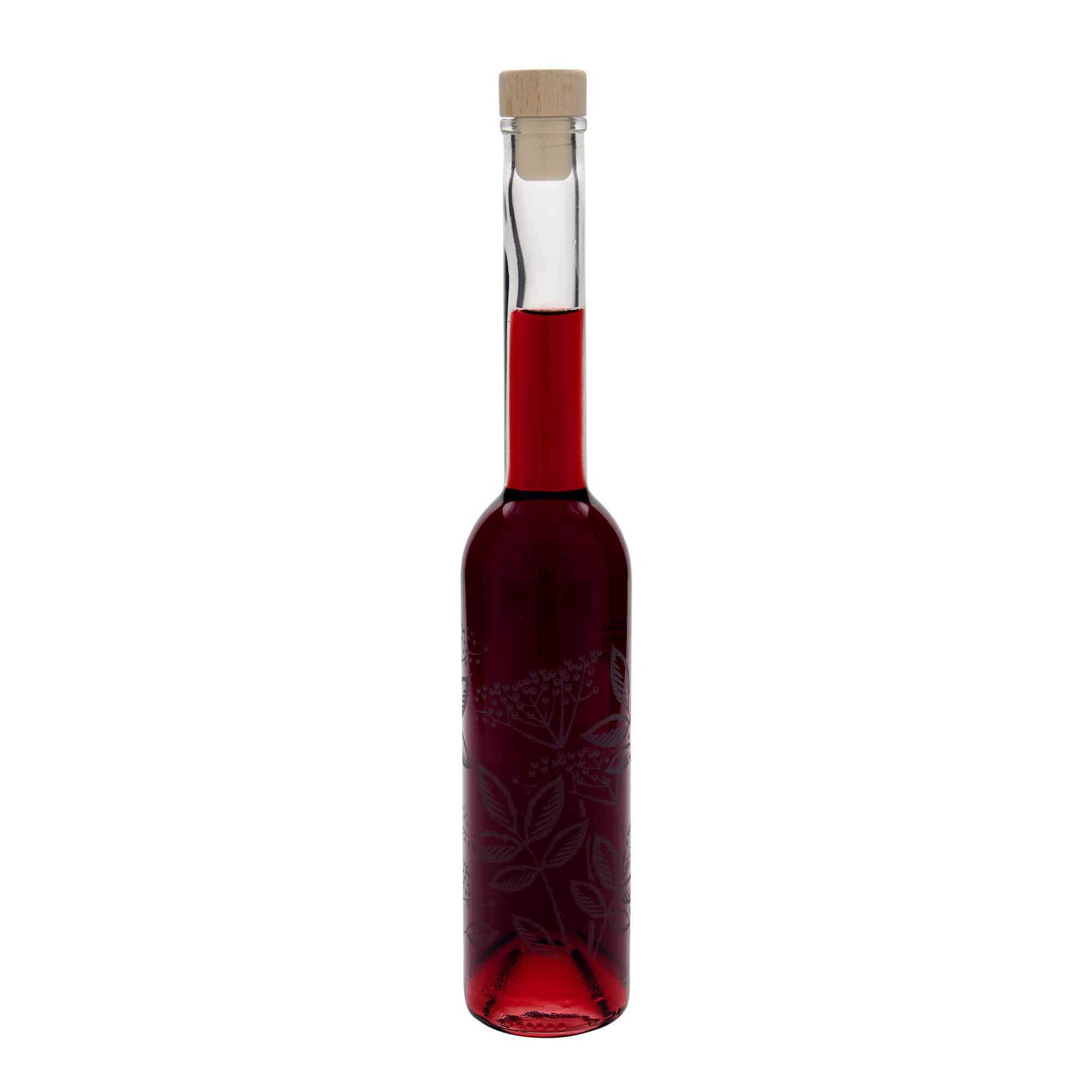 350 ml Garrafa de vidro 'Opera', Motivo: Sabugueiros, boca: Cortiça