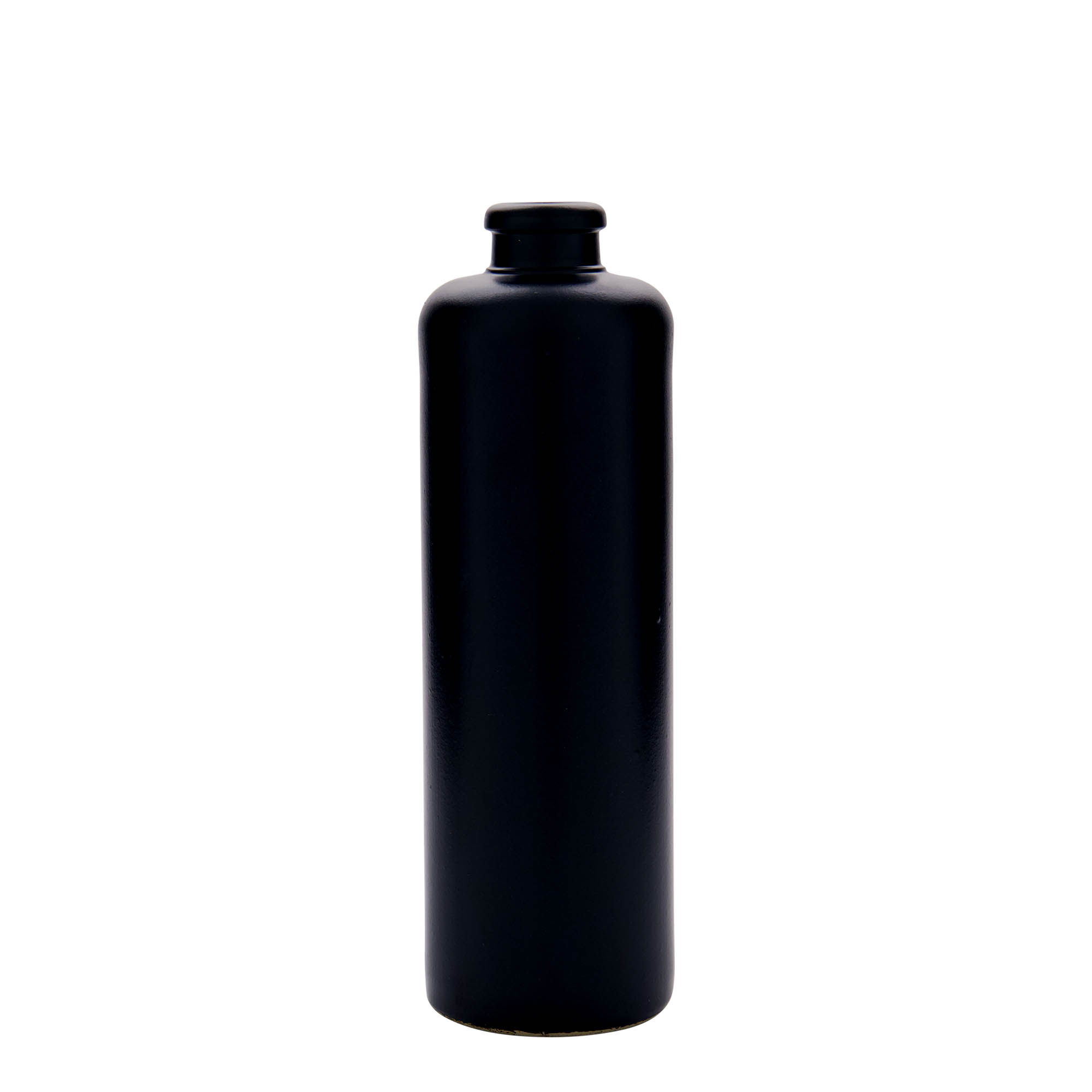Jarro de barro 500 ml, faiança, preto, boca: cortiça