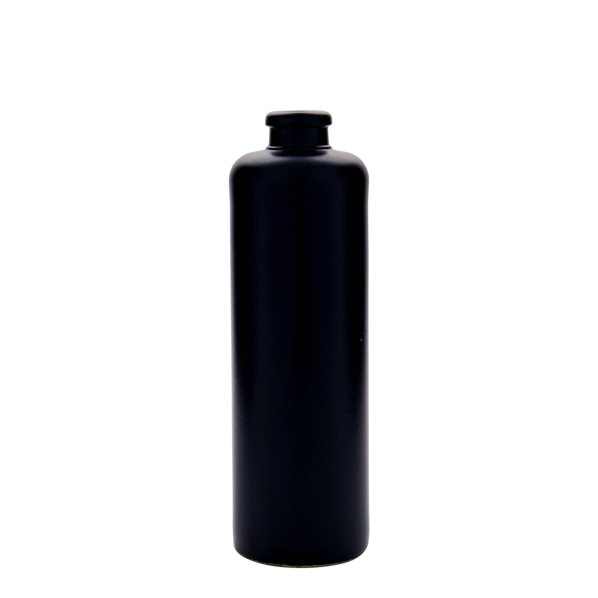 Jarro de barro 500 ml, faiança, preto, boca: cortiça