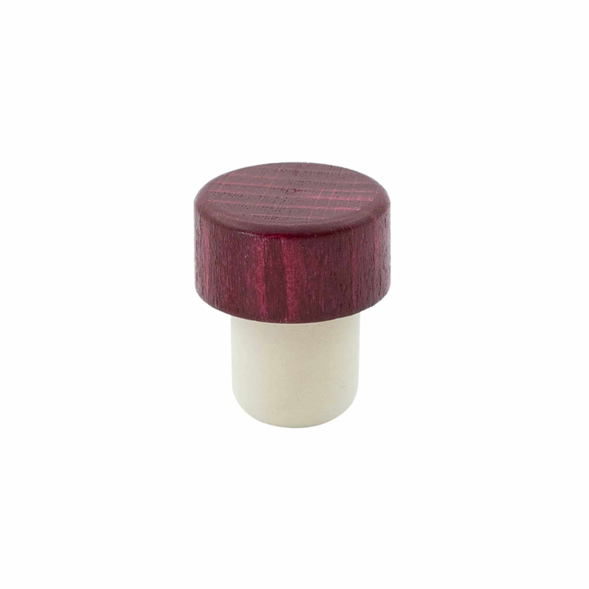 Rolhas capsuladas 19 mm, madeira, vermelho bordeaux, para boca: Cortiça Rolhas capsuladas 19 mm, madeira, vermelho bordeaux, para boca: Cortiça