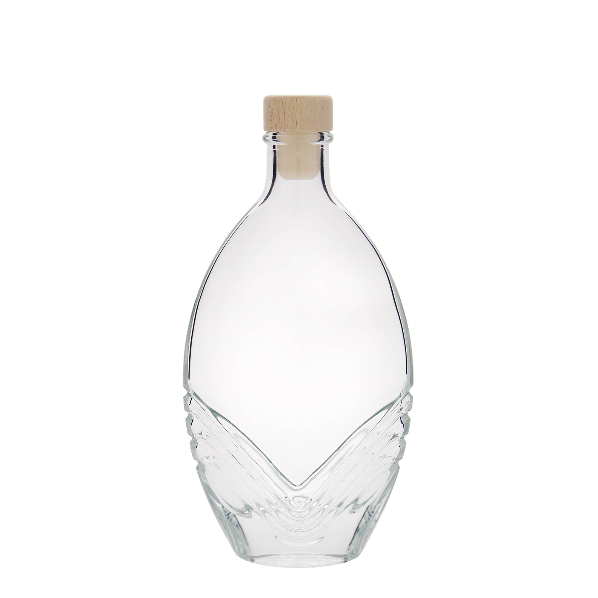 Frasco de vidro de 200 ml 'Florence', oval, boca: cortiça Frasco de vidro de 200 ml 'Florence', oval, boca: cortiça