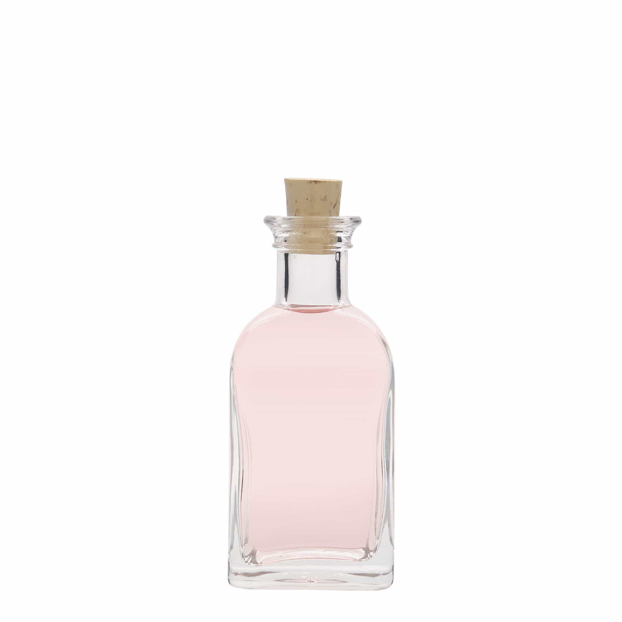 Frasco de vidro de 100 ml Apotheker Carré, quadrado, abertura: cortiça
