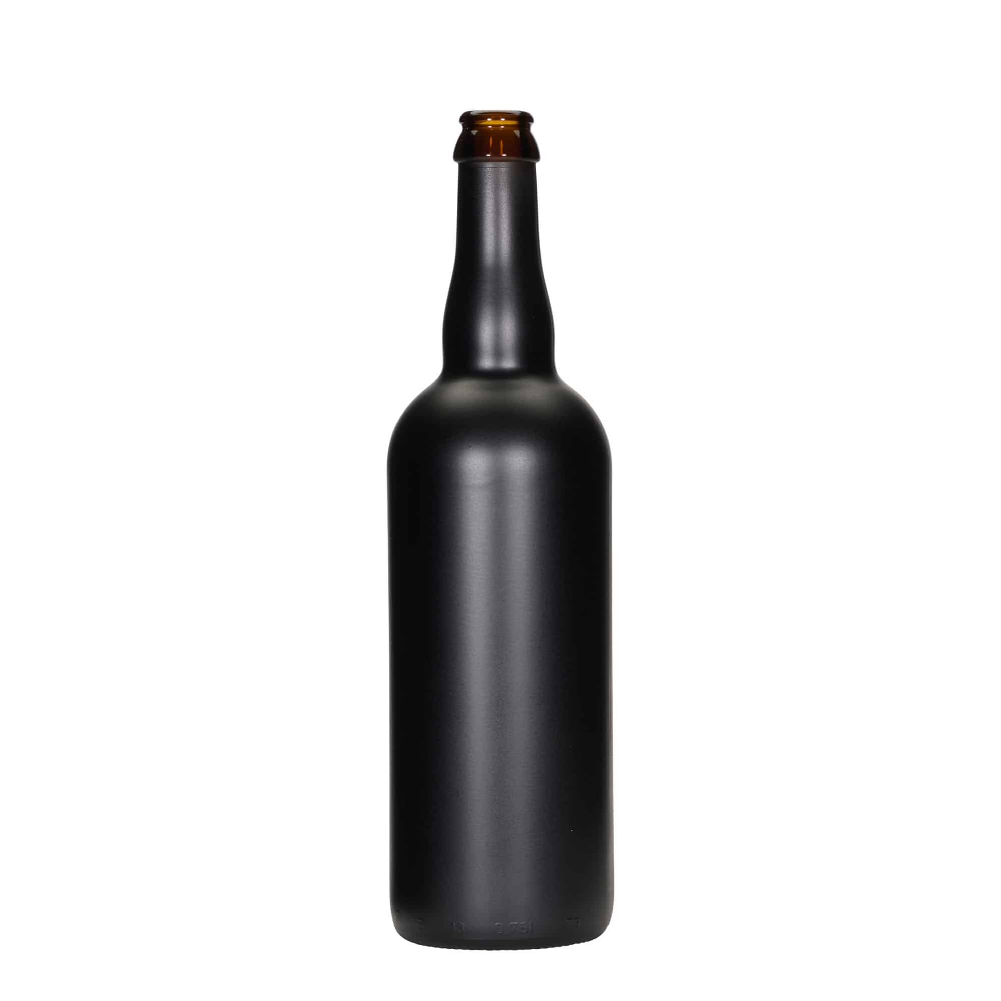 Garrafa de cerveja de 750 ml Bélgica, vidro, preta, boca: tampa de coroa Garrafa de cerveja de 750 ml Bélgica, vidro, preta, boca: tampa de coroa