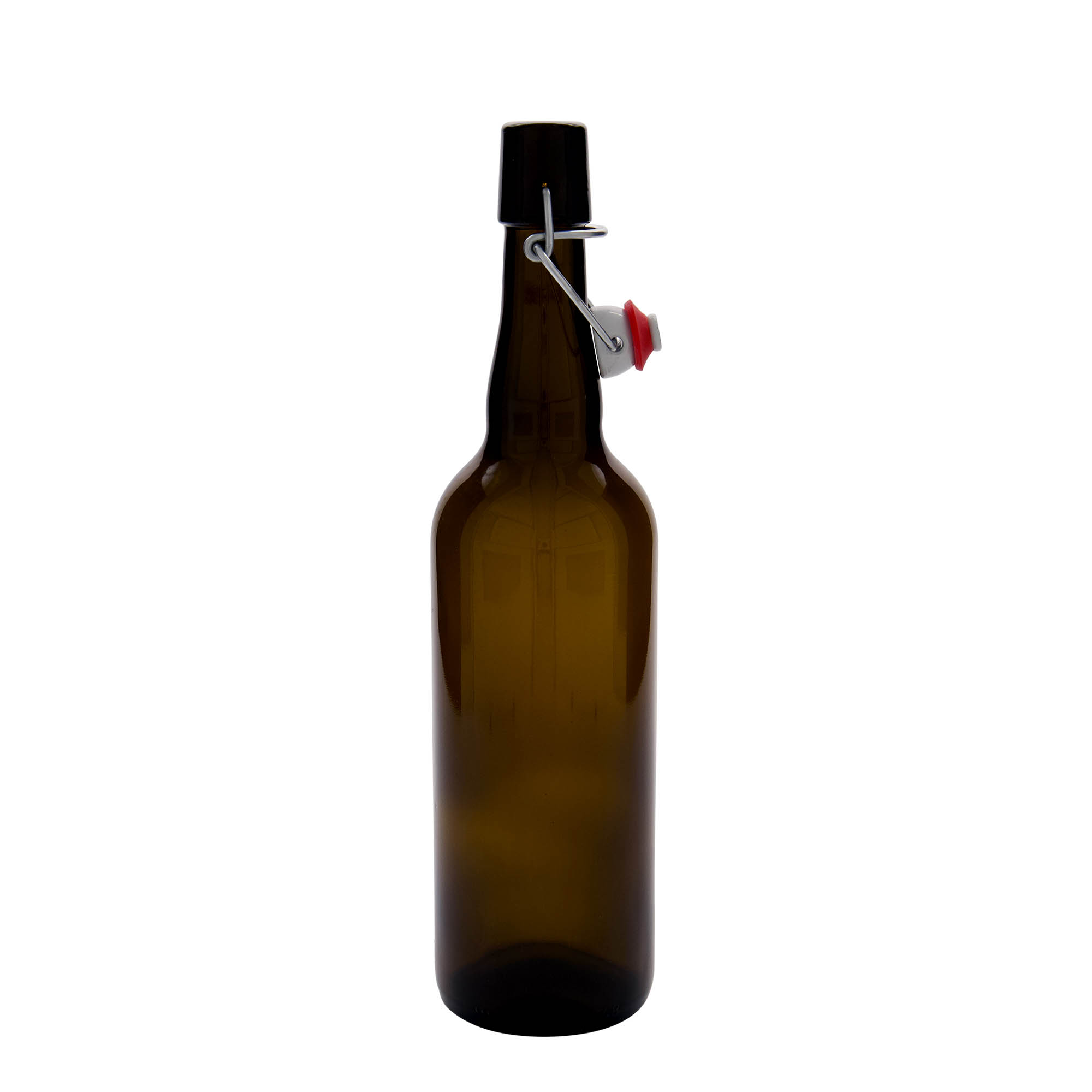 Garrafa de cerveja 750 ml Bélgica, vidro, castanha, boca: fecho de mola