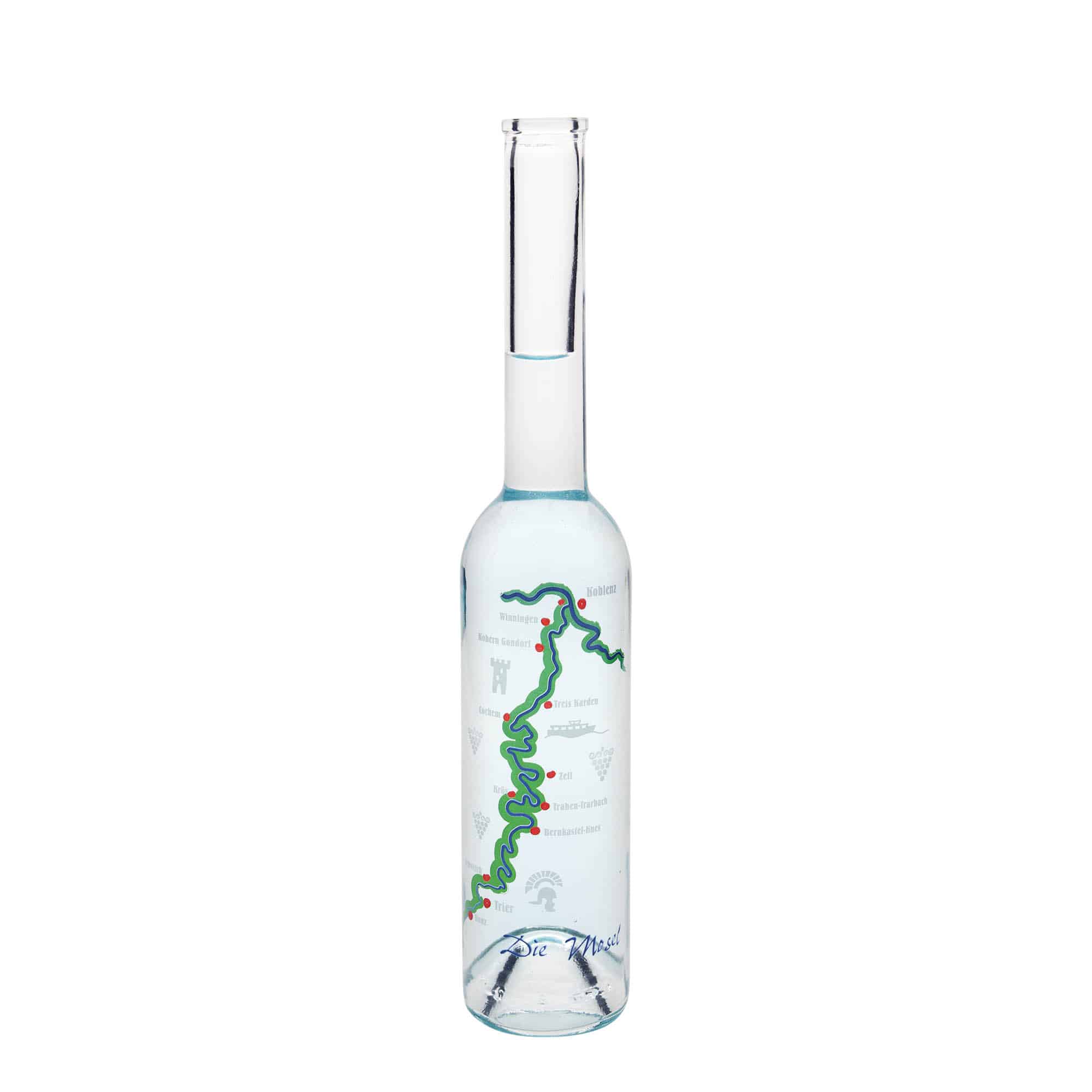 Garrafa de vidro de 350 ml 'Ópera', motivo: Mosela, boca: cortiça Garrafa de vidro de 350 ml 'Ópera', motivo: Mosela, boca: cortiça