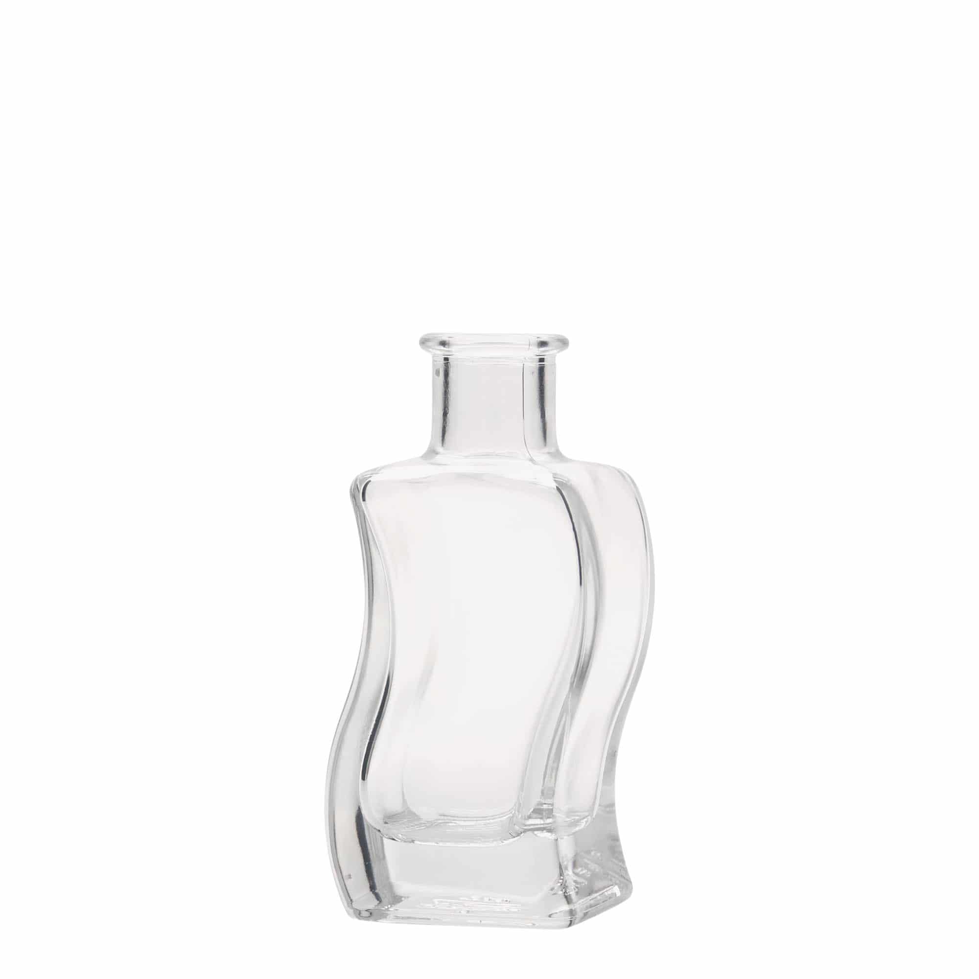 Frasco de vidro 100 ml 'Onda', quadrado, boca: cortiça