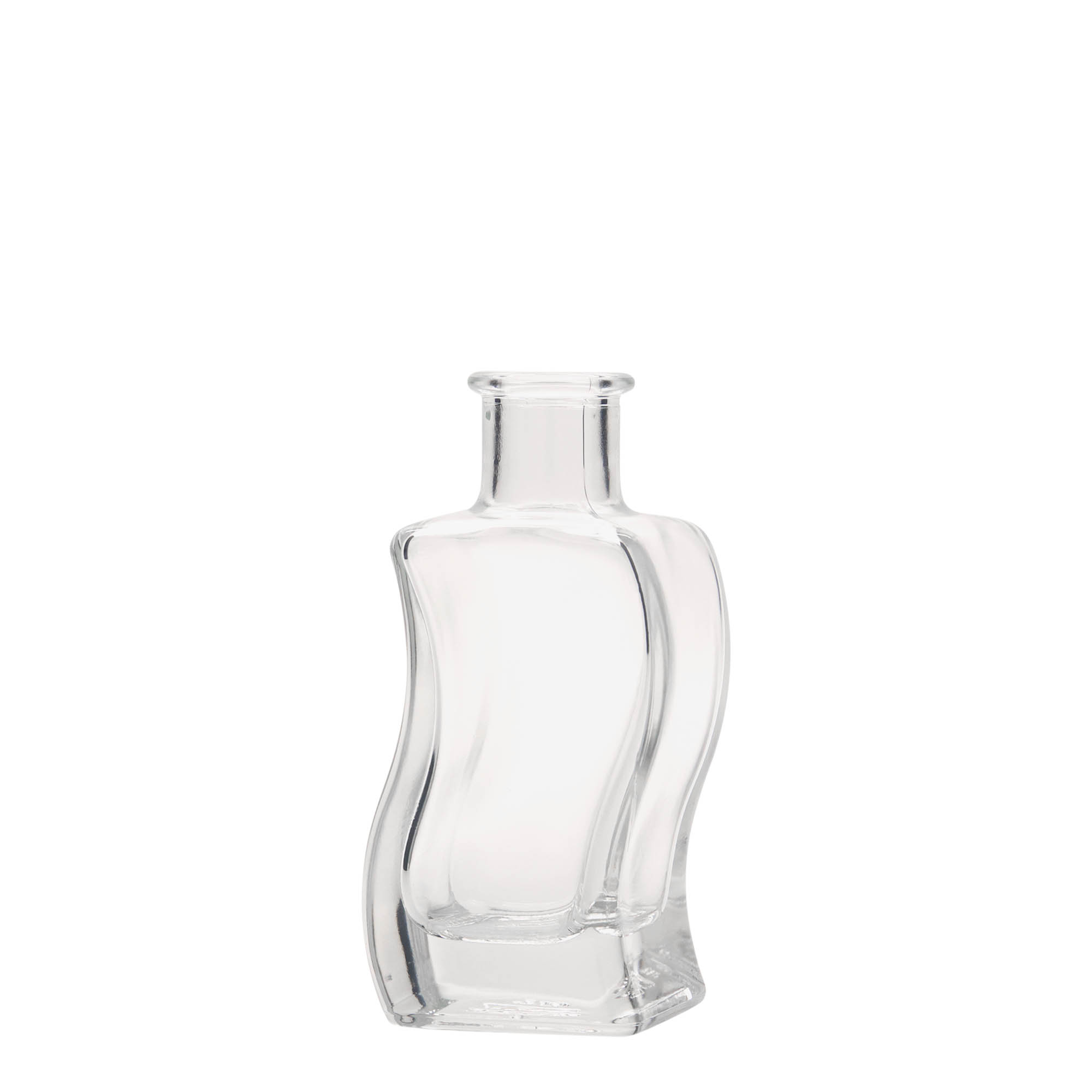 Frasco de vidro 100 ml 'Onda', quadrado, boca: cortiça
