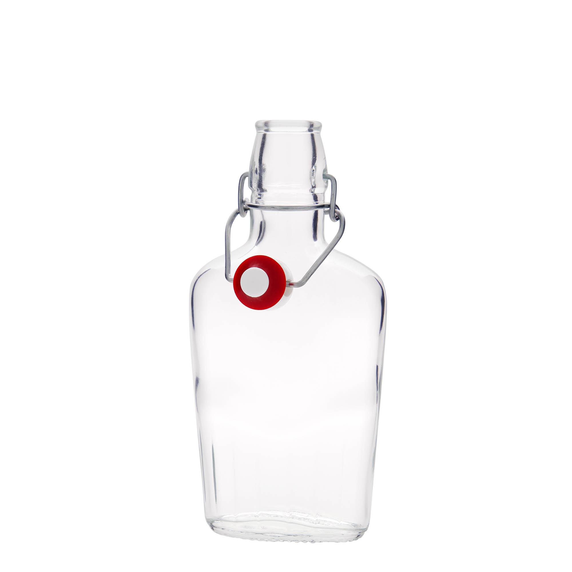 Garrafa de vidro de 250 ml 'Fiaschetta', oval, boca: fecho de mola