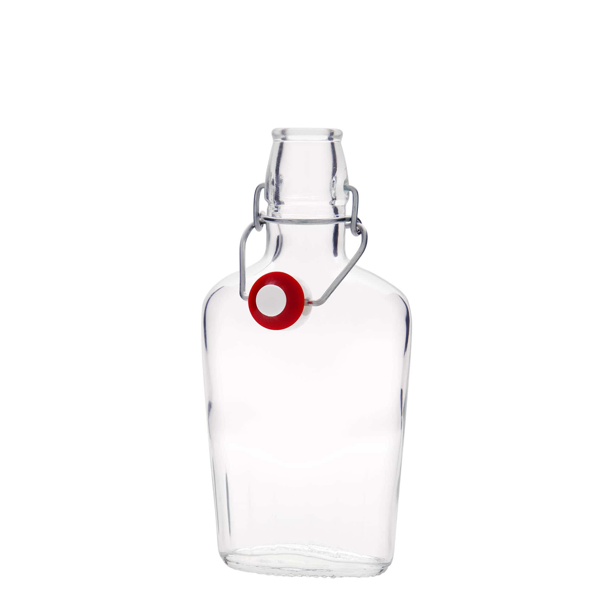 Garrafa de vidro de 250 ml 'Fiaschetta', oval, boca: fecho de mola