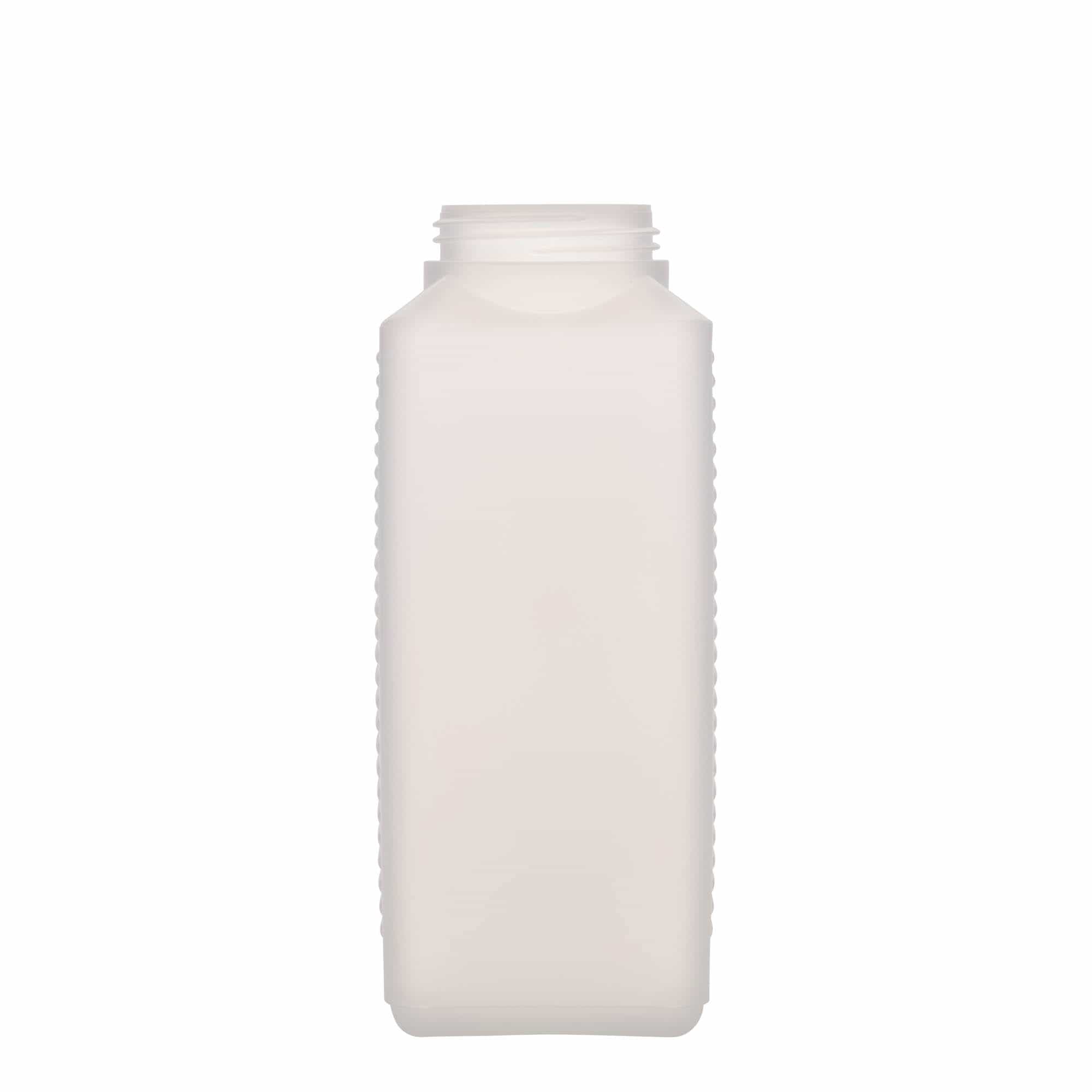 1000 ml Garrafa de gargalo largo, plástico PEAD, transparente, boca: DIN 60 EPE