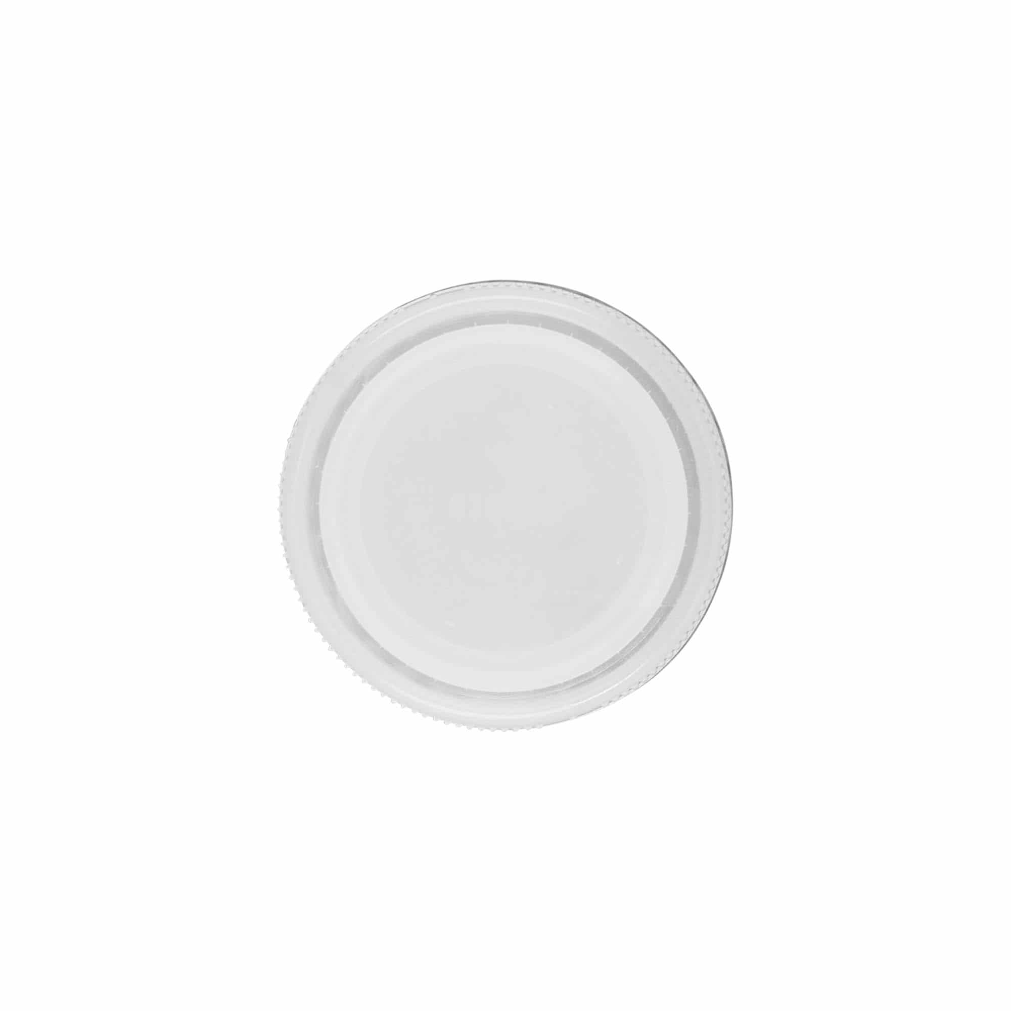 Tampa de rosca com duas roscas, plástico PE, branco, boca: PET 38 mm