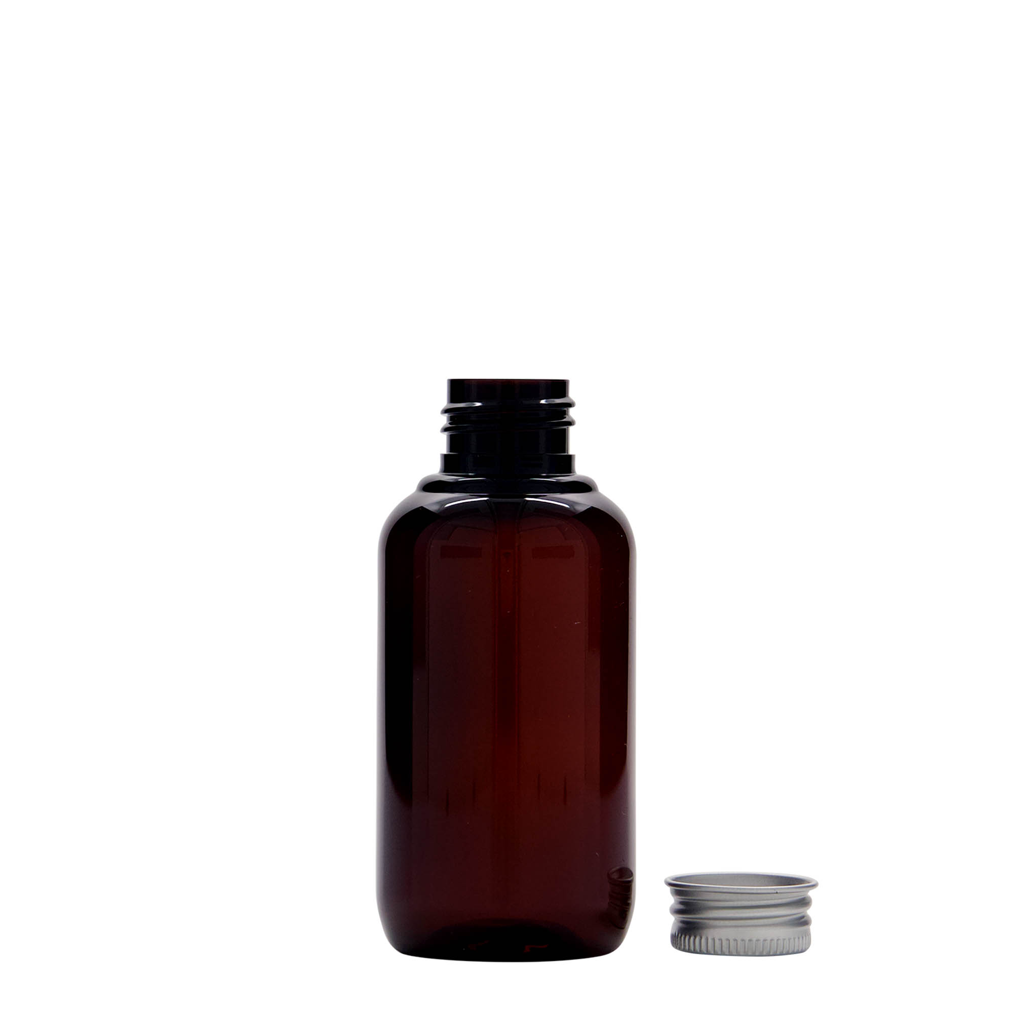 Frasco de plástico reciclado 100 ml 'Victor's Best', PCR, castanho, bocal: 24/410 Frasco de plástico reciclado 100 ml 'Victor's Best', PCR, castanho, bocal: 24/410