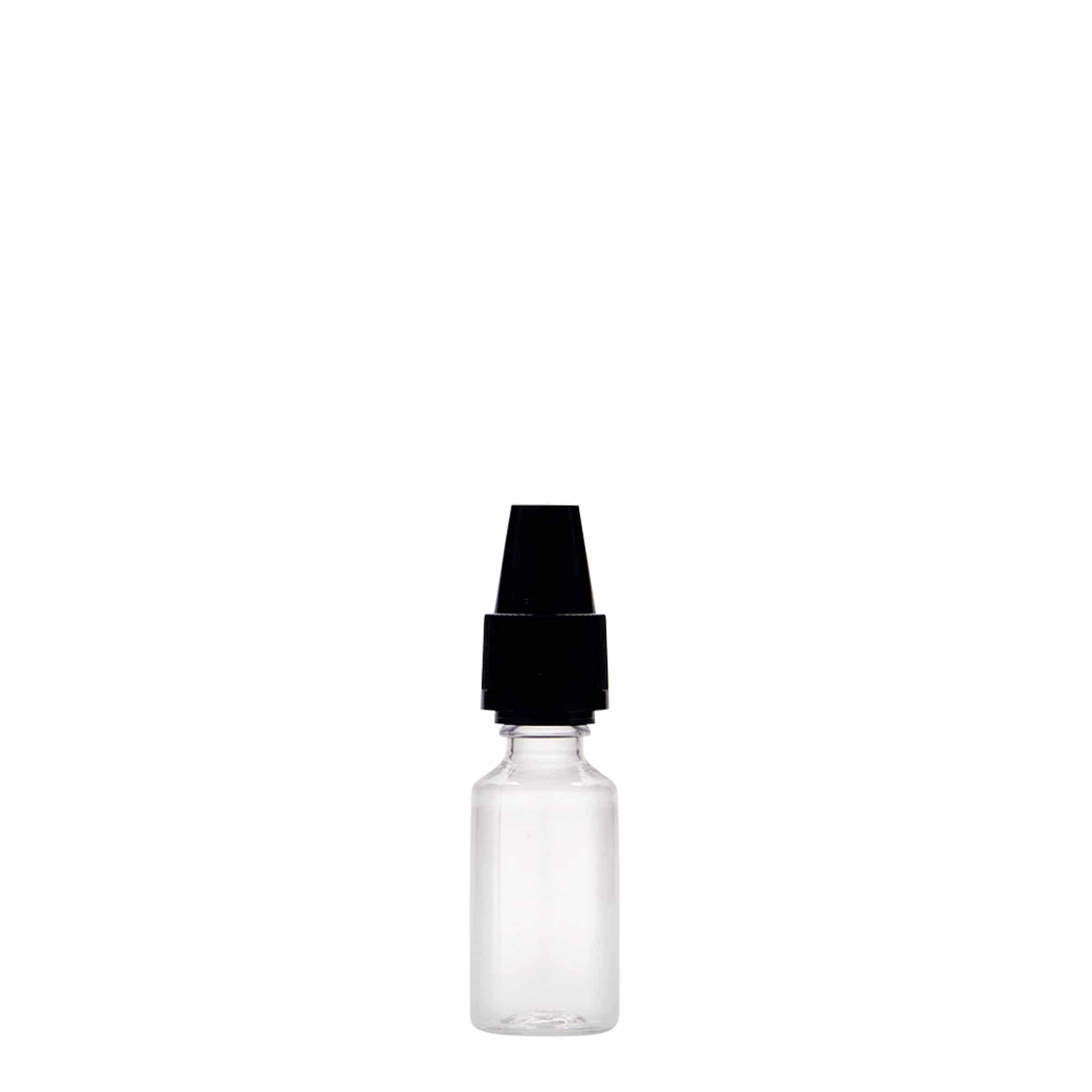 Frasco PET de 10 ml 'E-Liquid' com controlo de qualidade e segurança para crianças, plástico, boca: tampa de rosca