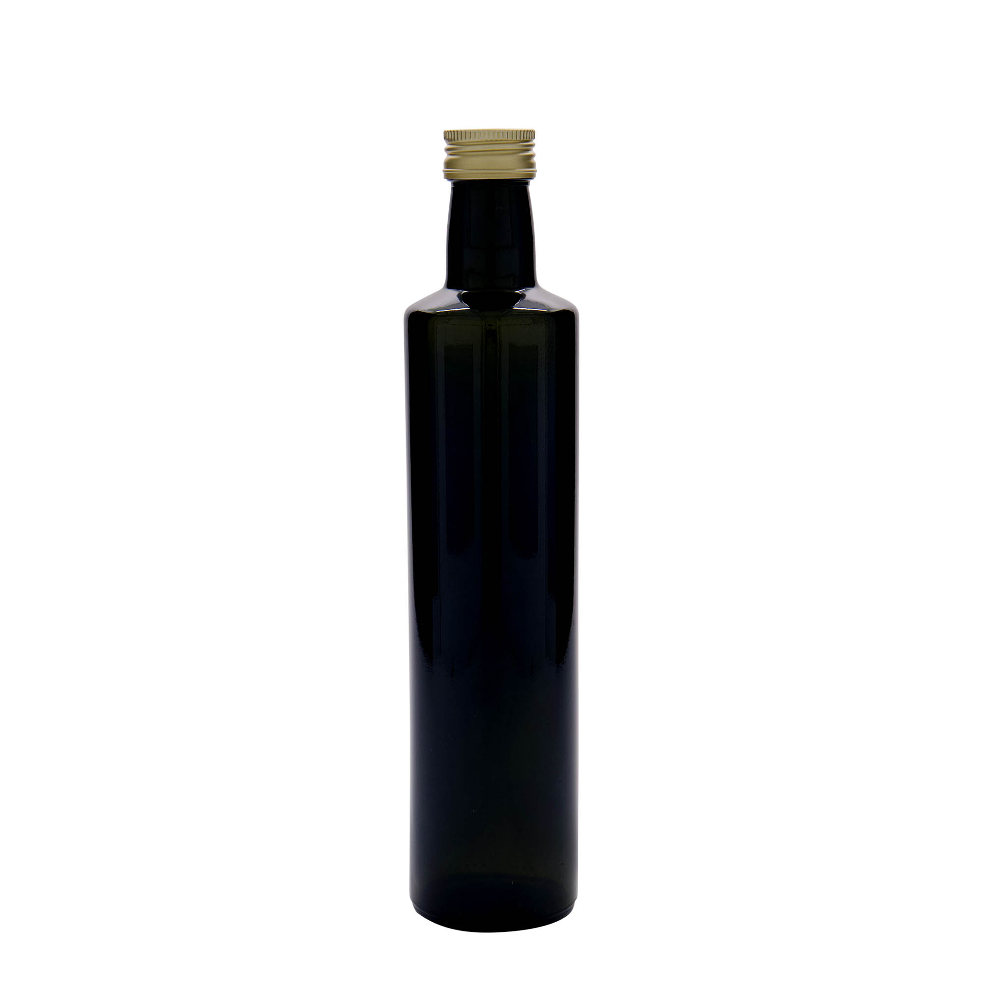 Garrafa de vidro de 500 ml 'Dorica', verde antigo, boca: PP 31,5