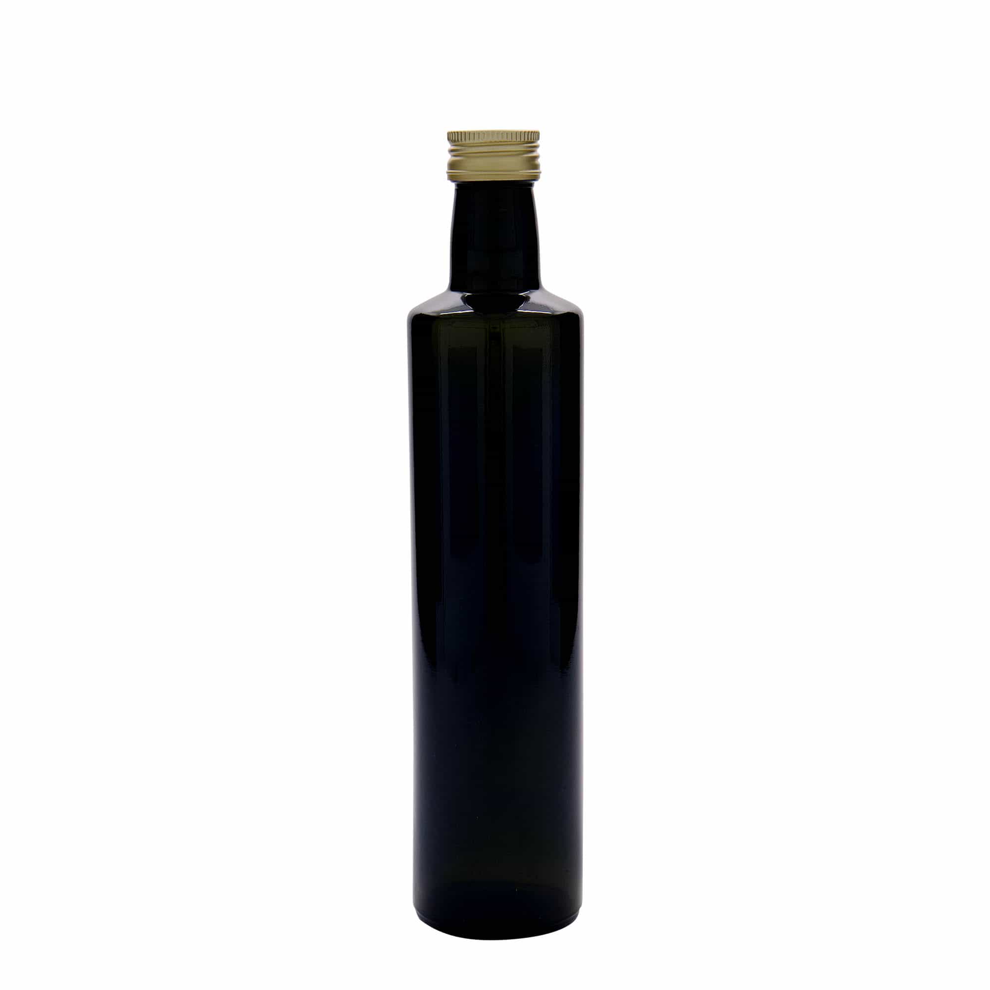Garrafa de vidro de 500 ml 'Dorica', verde antigo, boca: PP 31,5
