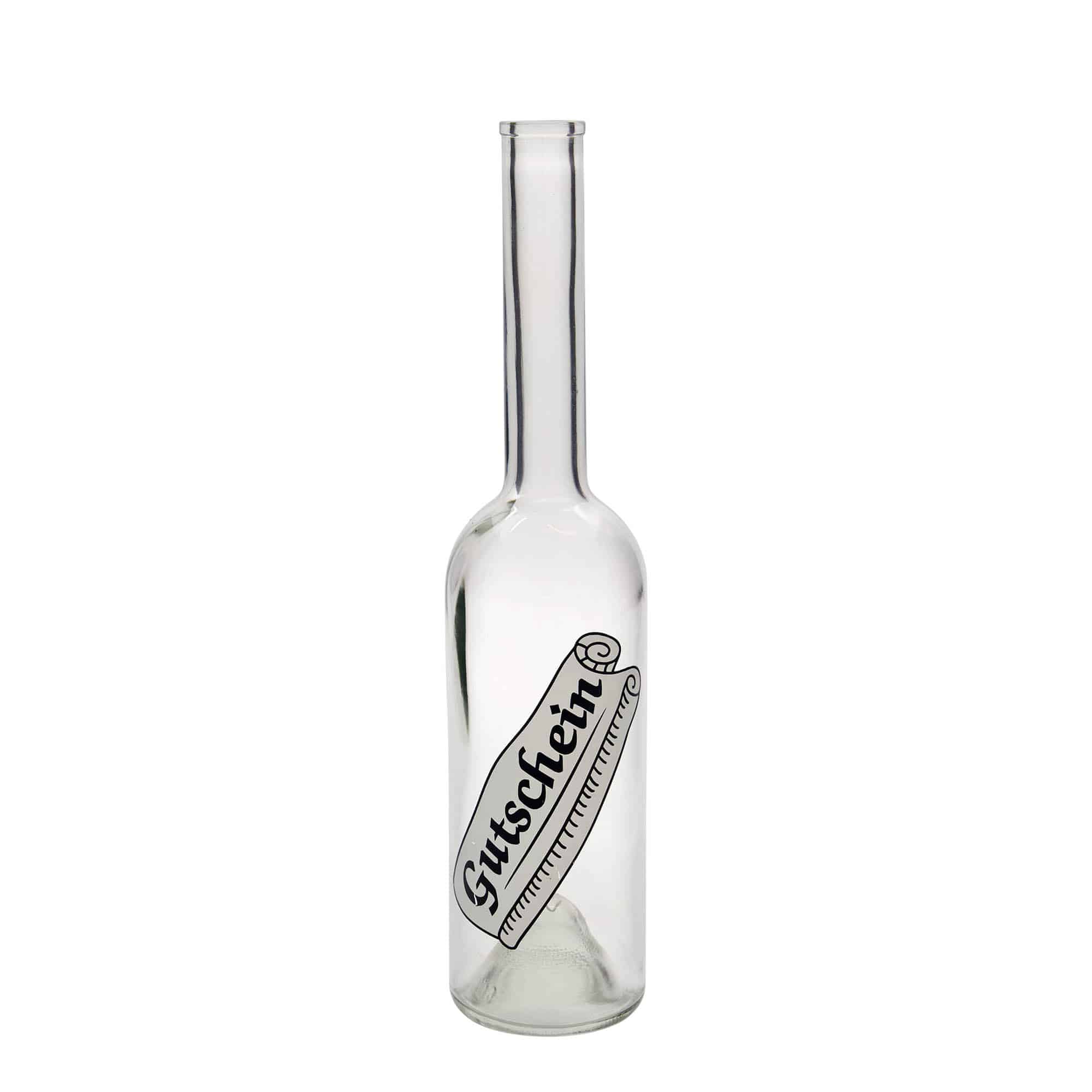 Garrafa de vidro de 500 ml 'Opera', motivo: voucher, boca: cortiça