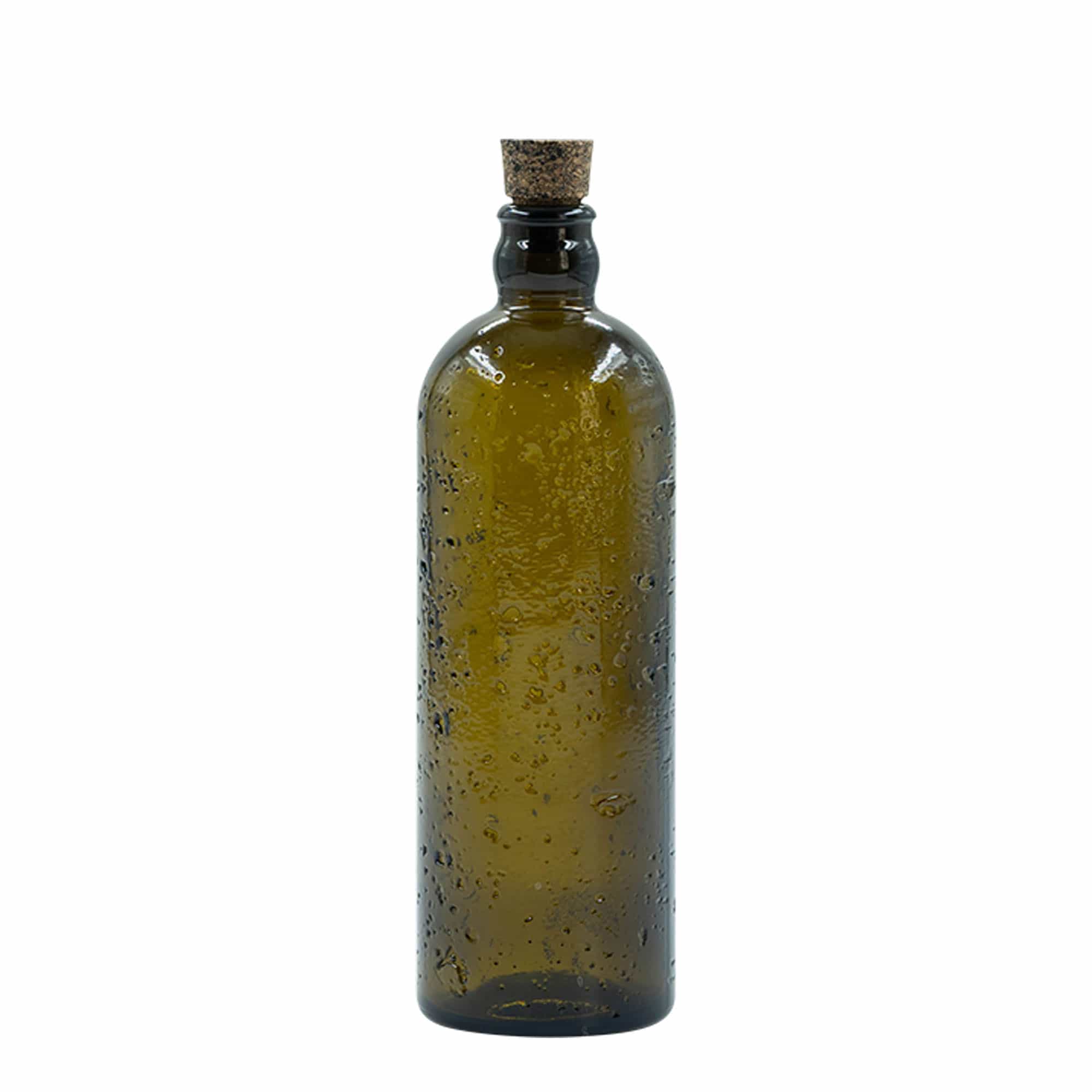 Garrafa de vidro artesanal Wildly Crafted 500 ml 'Bobber Jr', castanha, bocal: cortiça
