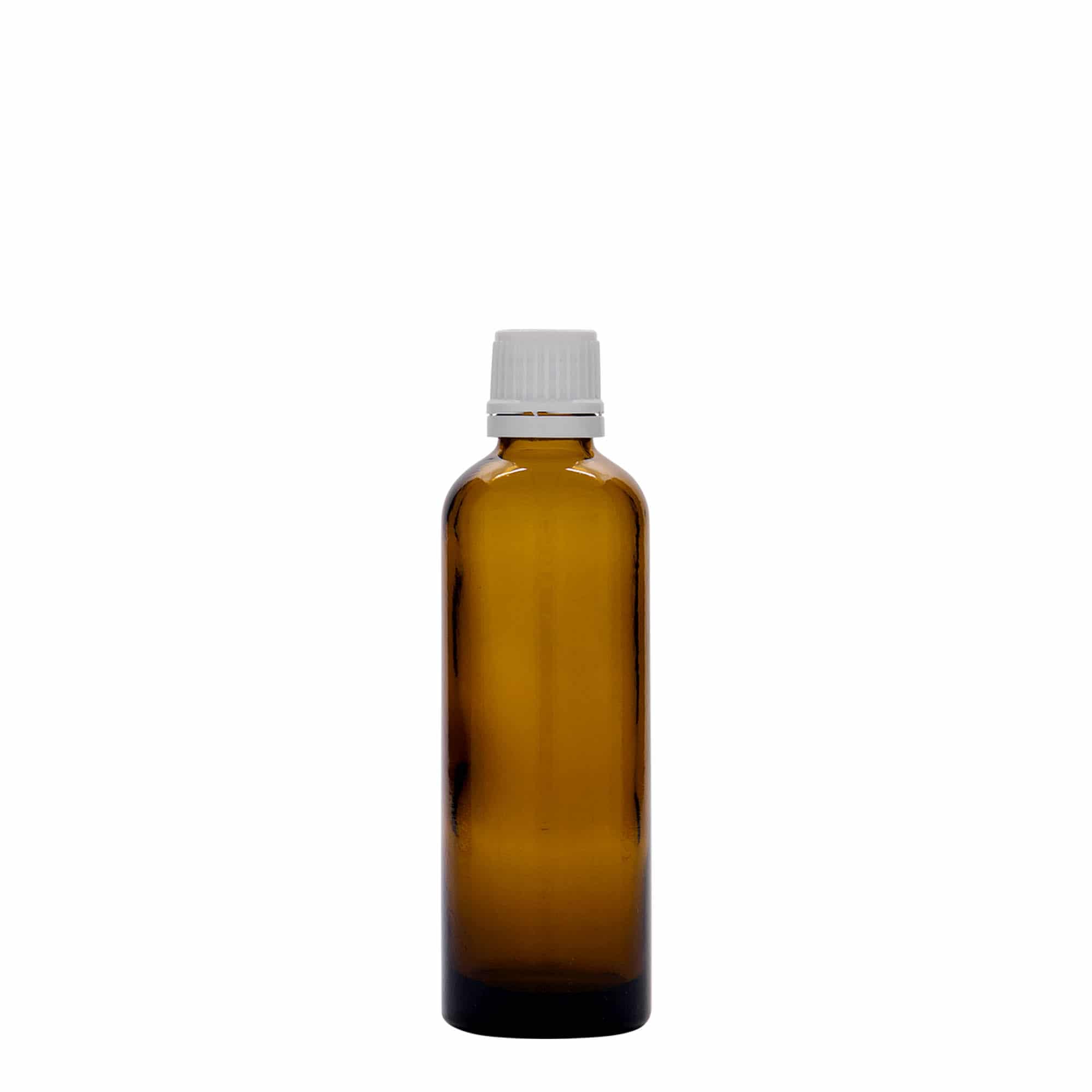 Frasco de medicamento de 75 ml, vidro, castanho, bocal: DIN 18