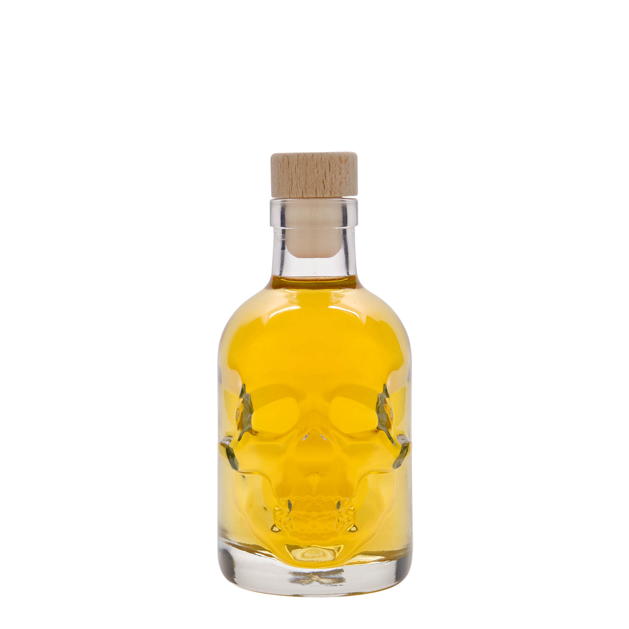 Frasco de vidro de 200 ml 'Caveira', Boca: Cortiça Frasco de vidro de 200 ml 'Caveira', Boca: Cortiça