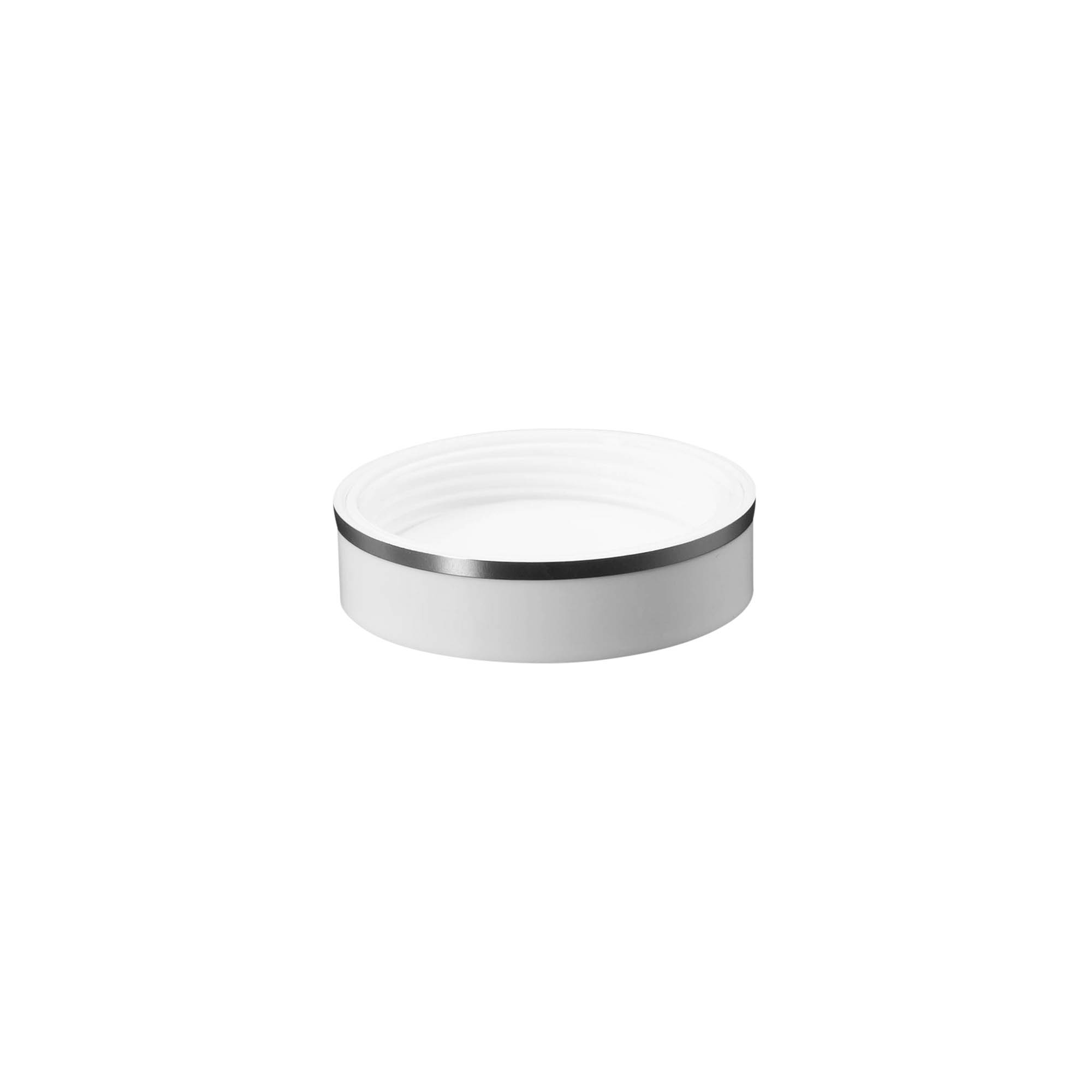 Tampa de rosca 30 ml, plástico SAN, branco Tampa de rosca 30 ml, plástico SAN, branco