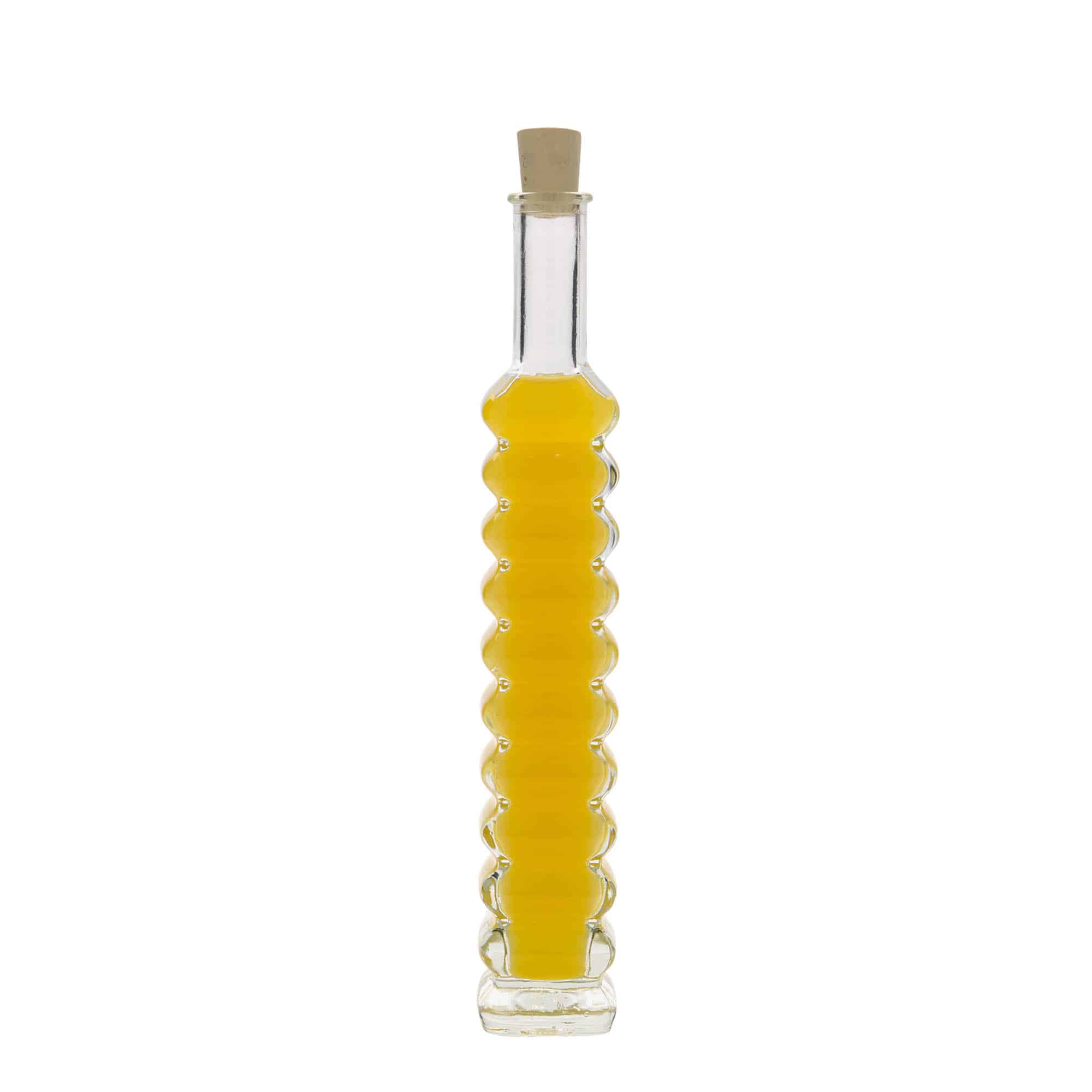 100 ml Garrafa de vidro 'Roma', quadrada, boca: Cortiça