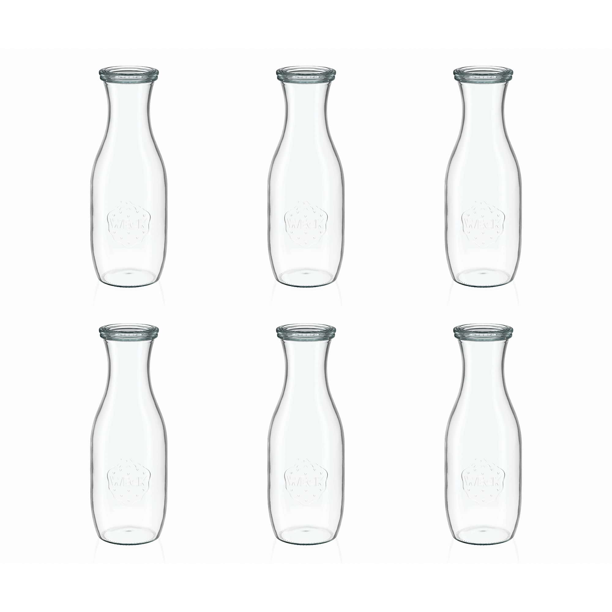 6x 1000 ml garrafa de sumo WECK com tampa de vidro RR 60