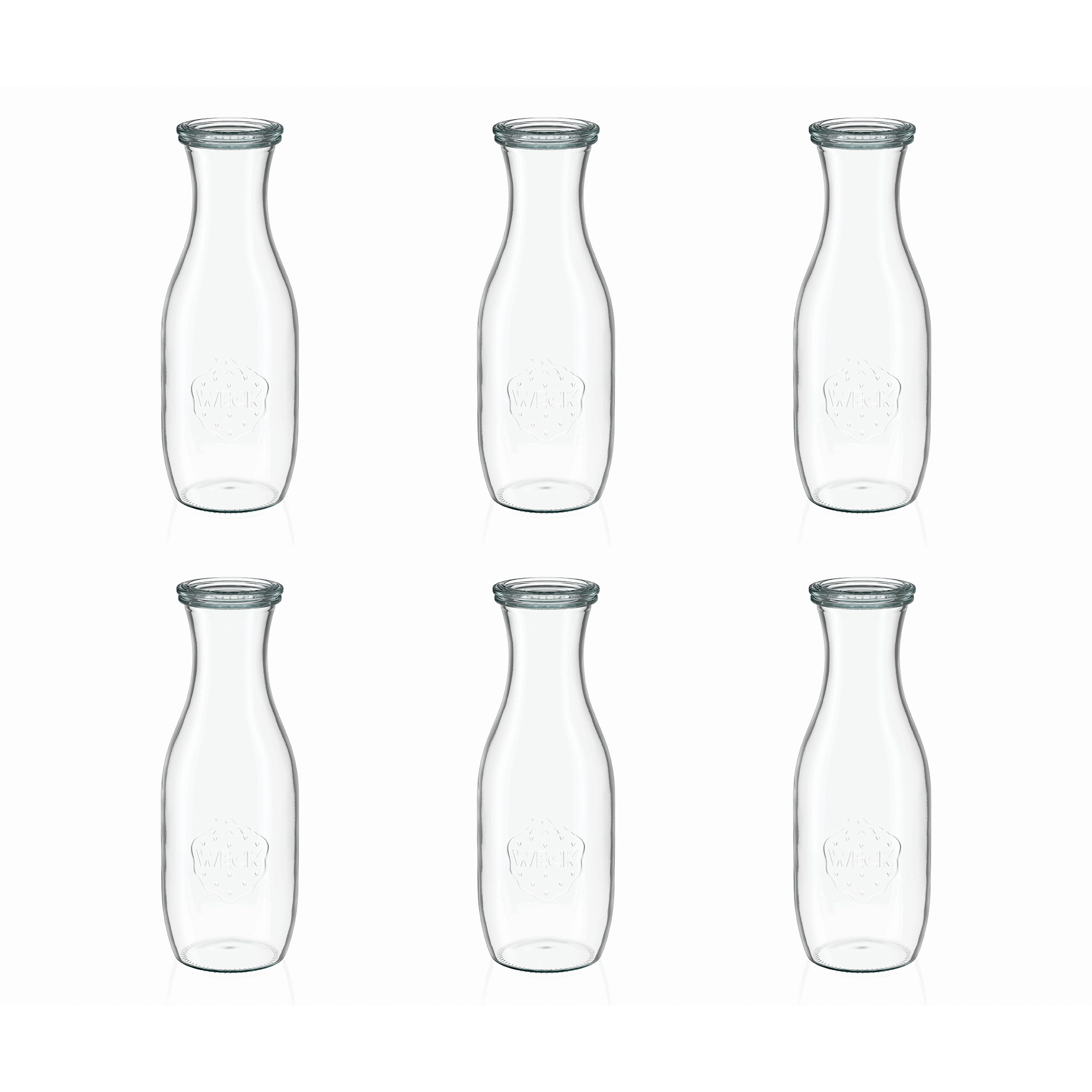 6x 1000 ml garrafa de sumo WECK com tampa de vidro RR 60