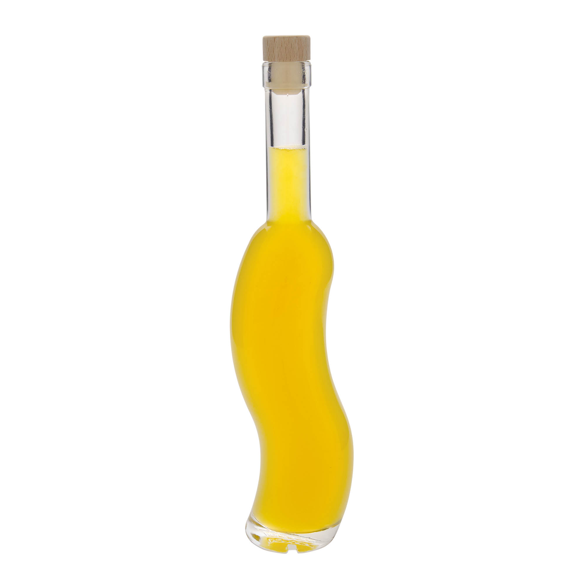 Garrafa de vidro de 350 ml 'La-Ola', semi-redonda, Boca: Cortiça Garrafa de vidro de 350 ml 'La-Ola', semi-redonda, Boca: Cortiça