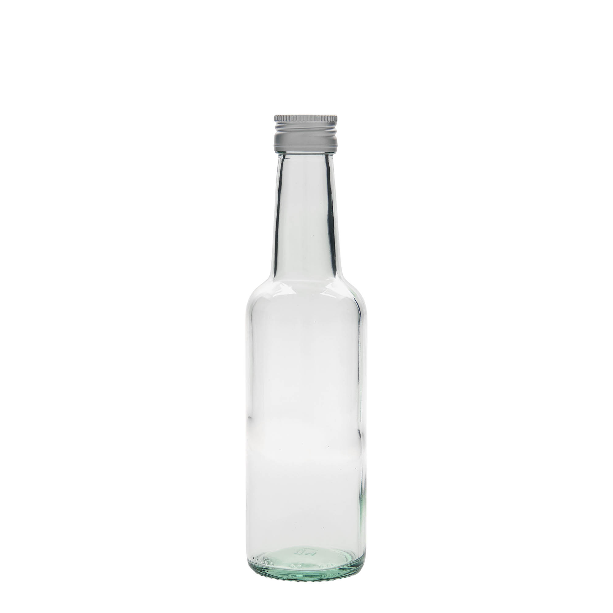 Frasco de vidro de 250 ml, pescoço reto, boca: PP 28 Frasco de vidro de 250 ml, pescoço reto, boca: PP 28