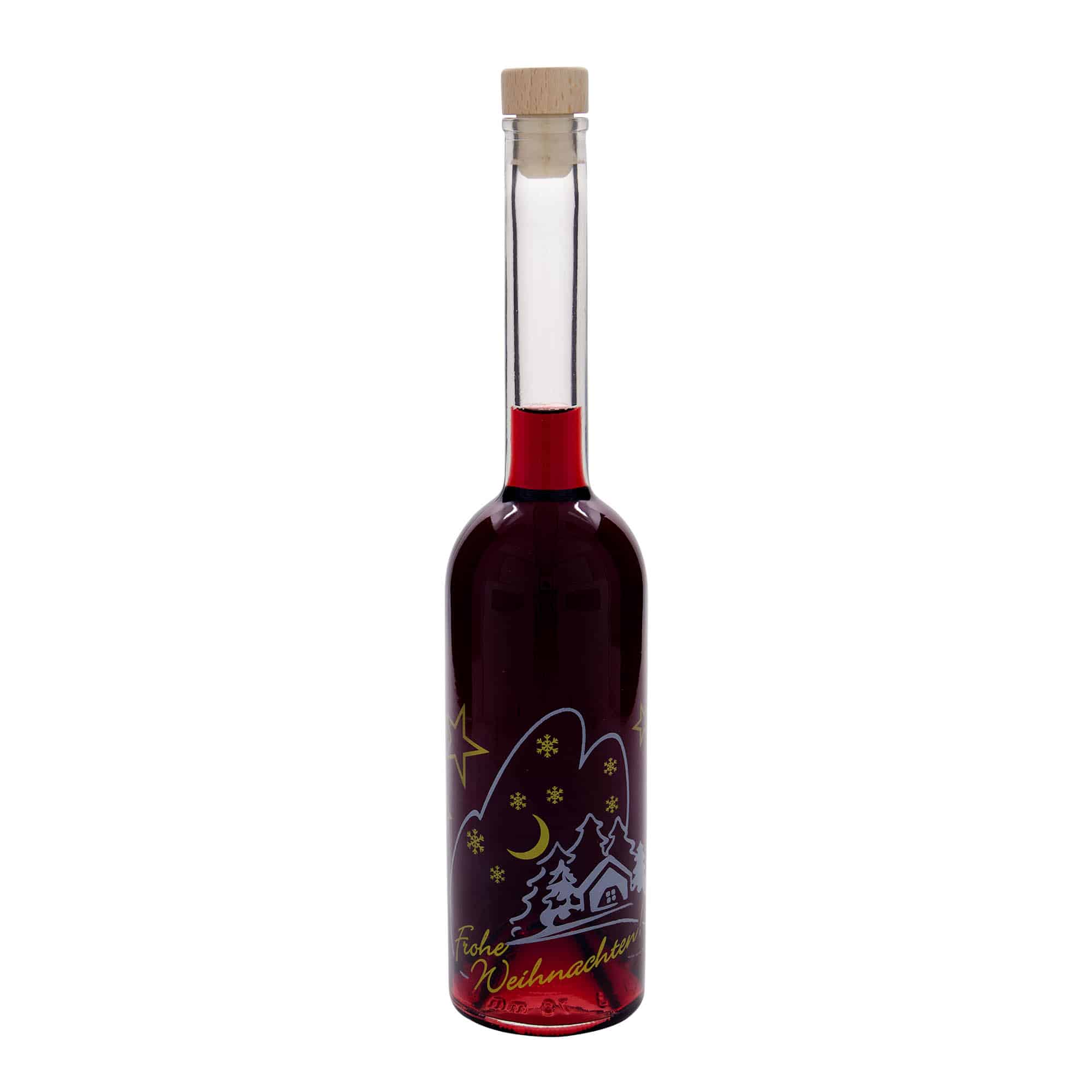 Garrafa de vidro de 500 ml 'Opera', motivo: Idílio de Natal, bocal: cortiça
