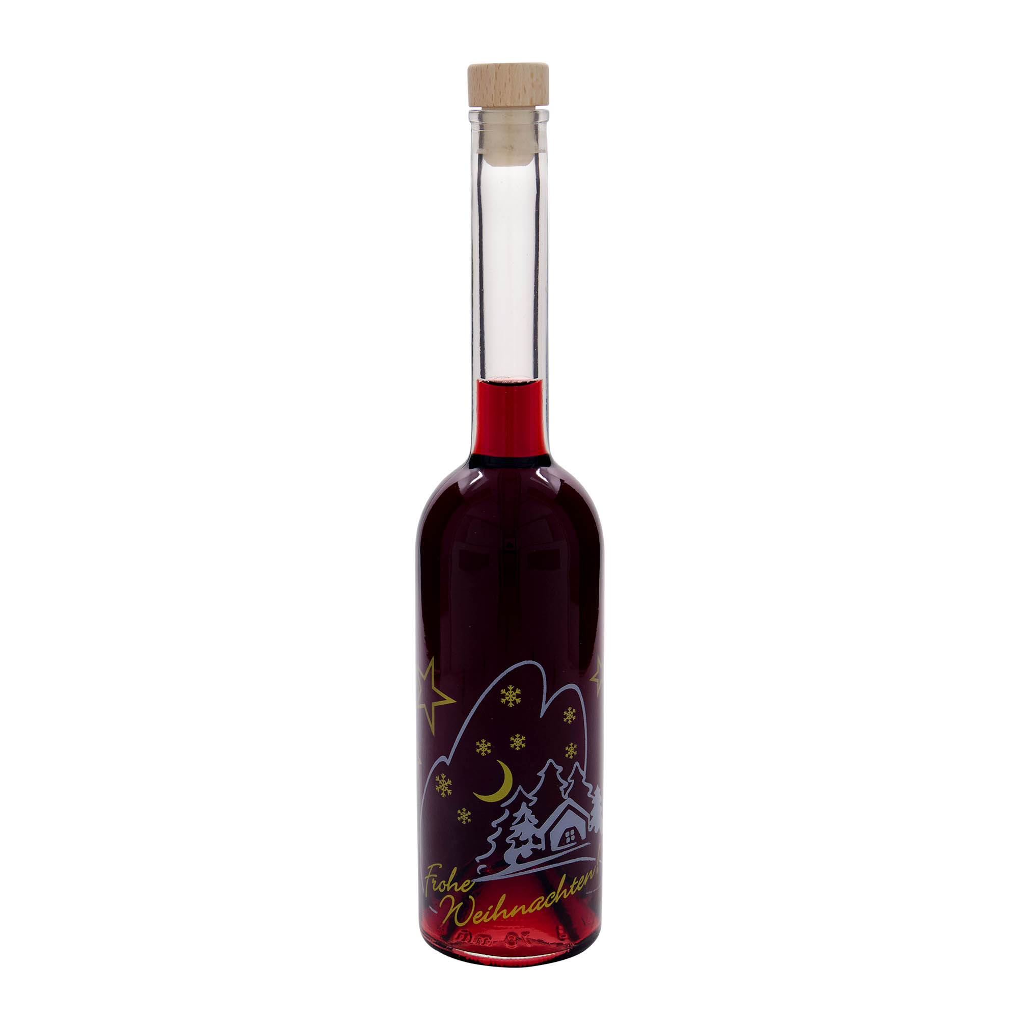 Garrafa de vidro de 500 ml 'Opera', motivo: Idílio de Natal, bocal: cortiça Garrafa de vidro de 500 ml 'Opera', motivo: Idílio de Natal, bocal: cortiça