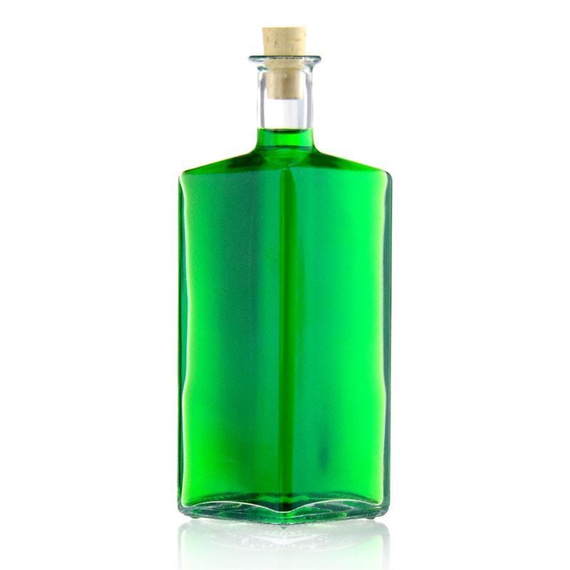 Garrafa de vidro de 500 ml 'Riva', em forma de losango, boca: cortiça