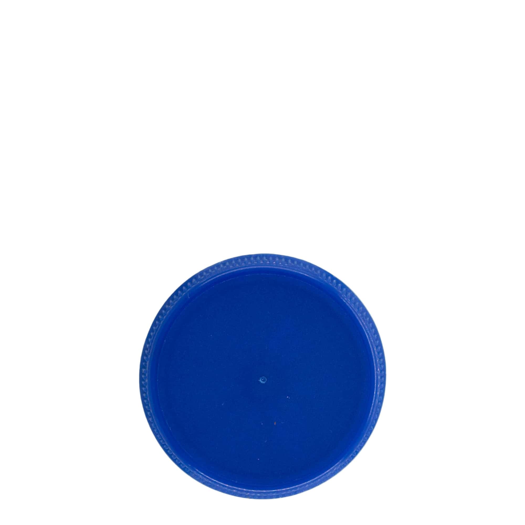 Tampa de rosca com duas roscas, plástico PE, azul, boca: PET 38 mm