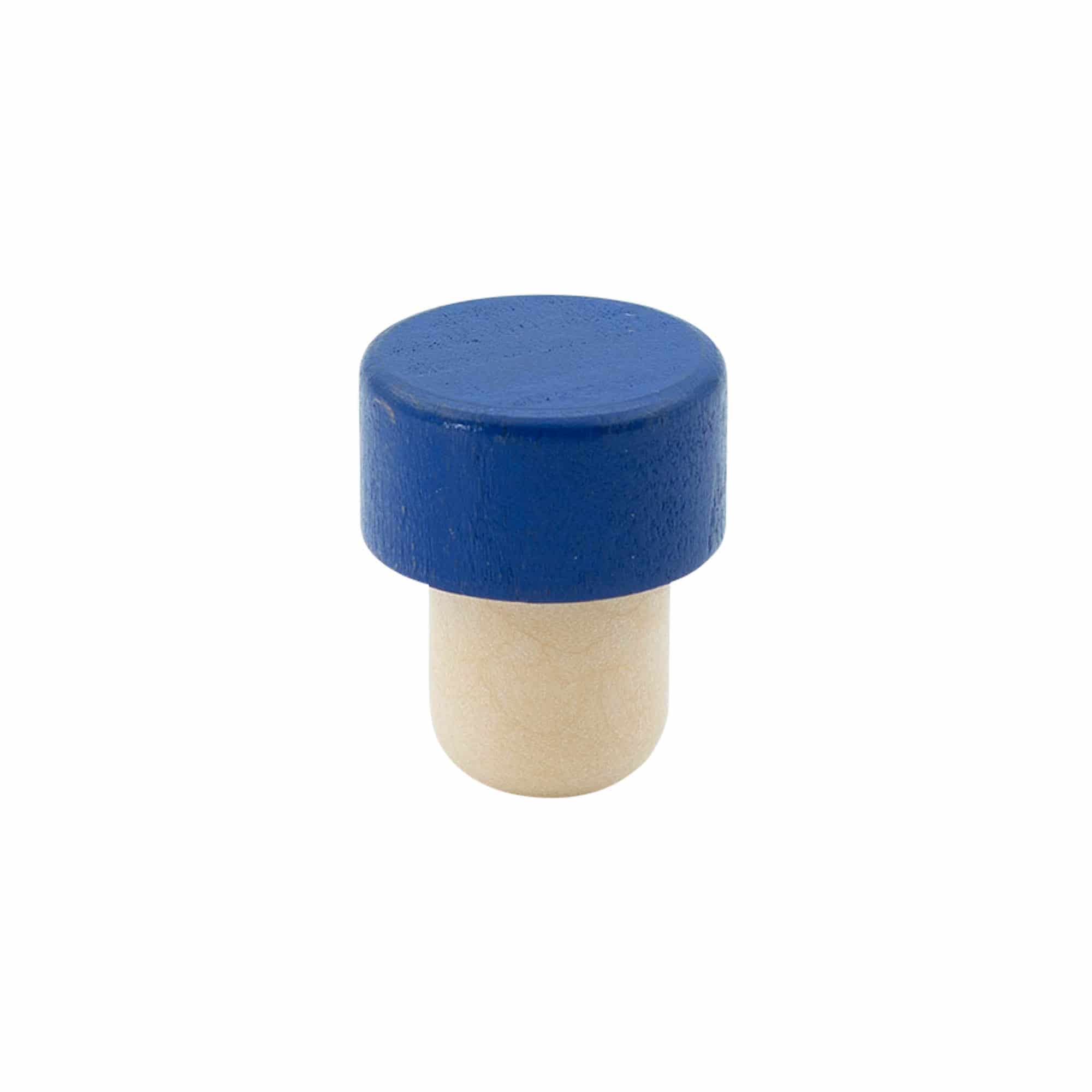 Rolhas capsuladas 19 mm, madeira, azul, para boca: Cortiça Rolhas capsuladas 19 mm, madeira, azul, para boca: Cortiça