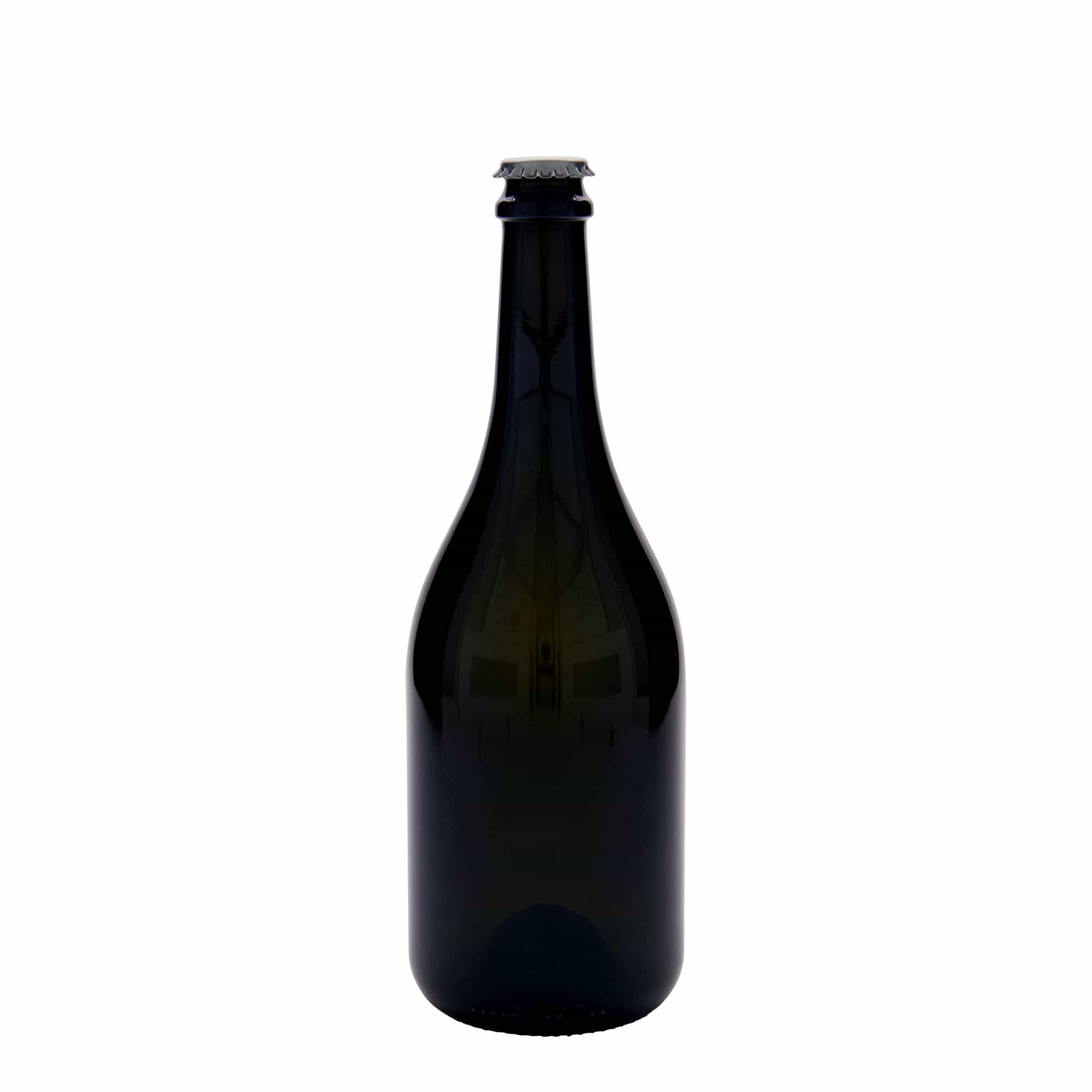 750 ml Garrafa de cerveja 'Horta', vidro, verde antigo, boca: Tampas coroa