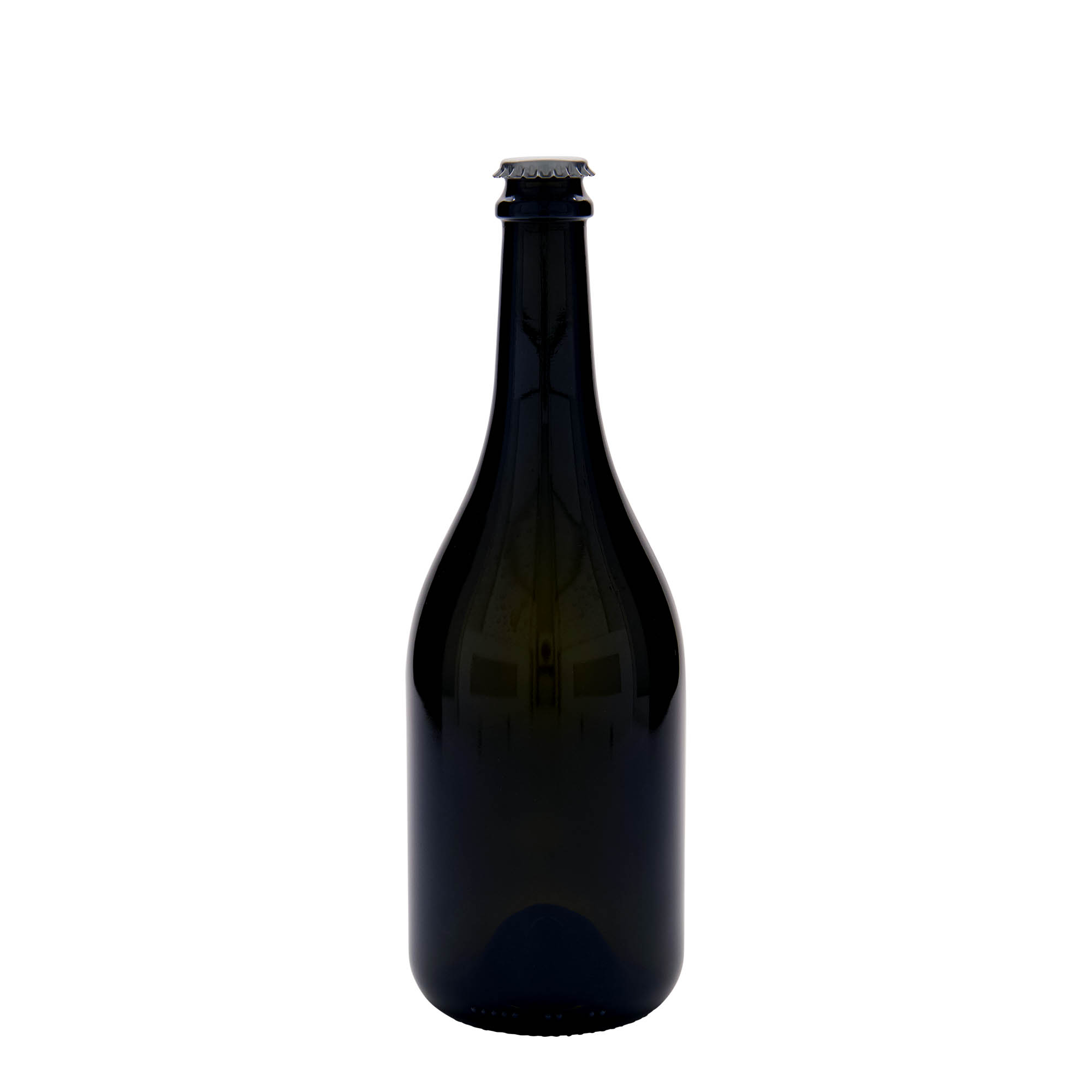 Garrafa de cerveja 750 ml 'Horta', vidro, verde antigo, boca: tampa de coroa Garrafa de cerveja 750 ml 'Horta', vidro, verde antigo, boca: tampa de coroa