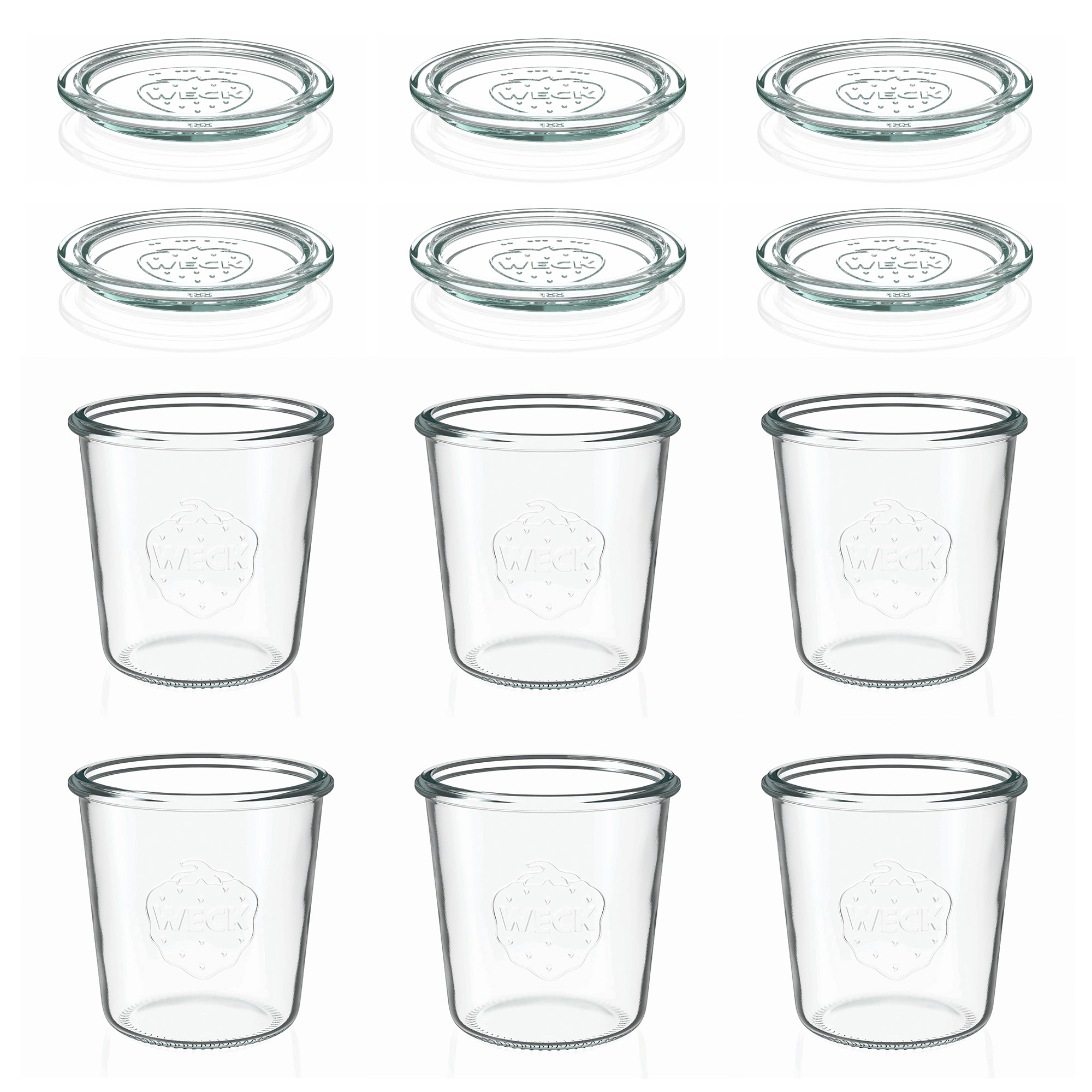 6x 580 ml frasco WECK com tampa de vidro RR 100