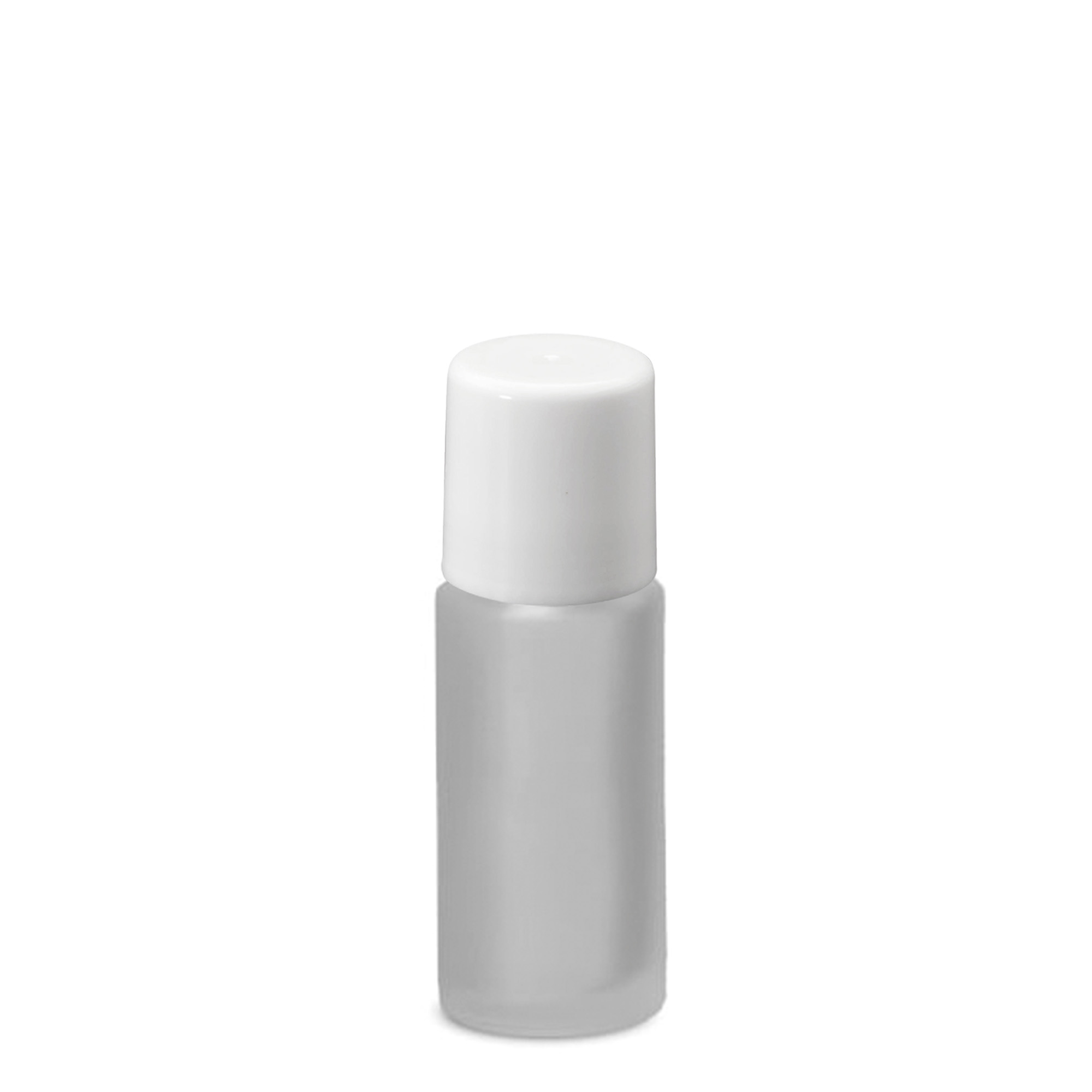 Frasco roll-on de 50 ml, vidro, esbranquiçado, boca: tampa de rosca
