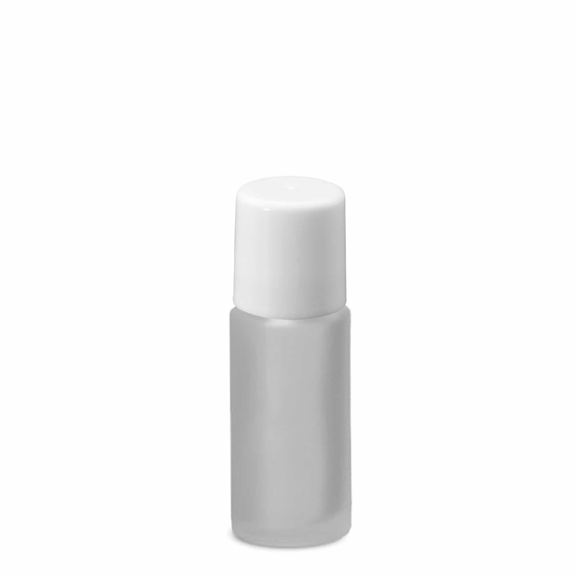 Frasco roll-on de 50 ml, vidro, esbranquiçado, boca: tampa de rosca